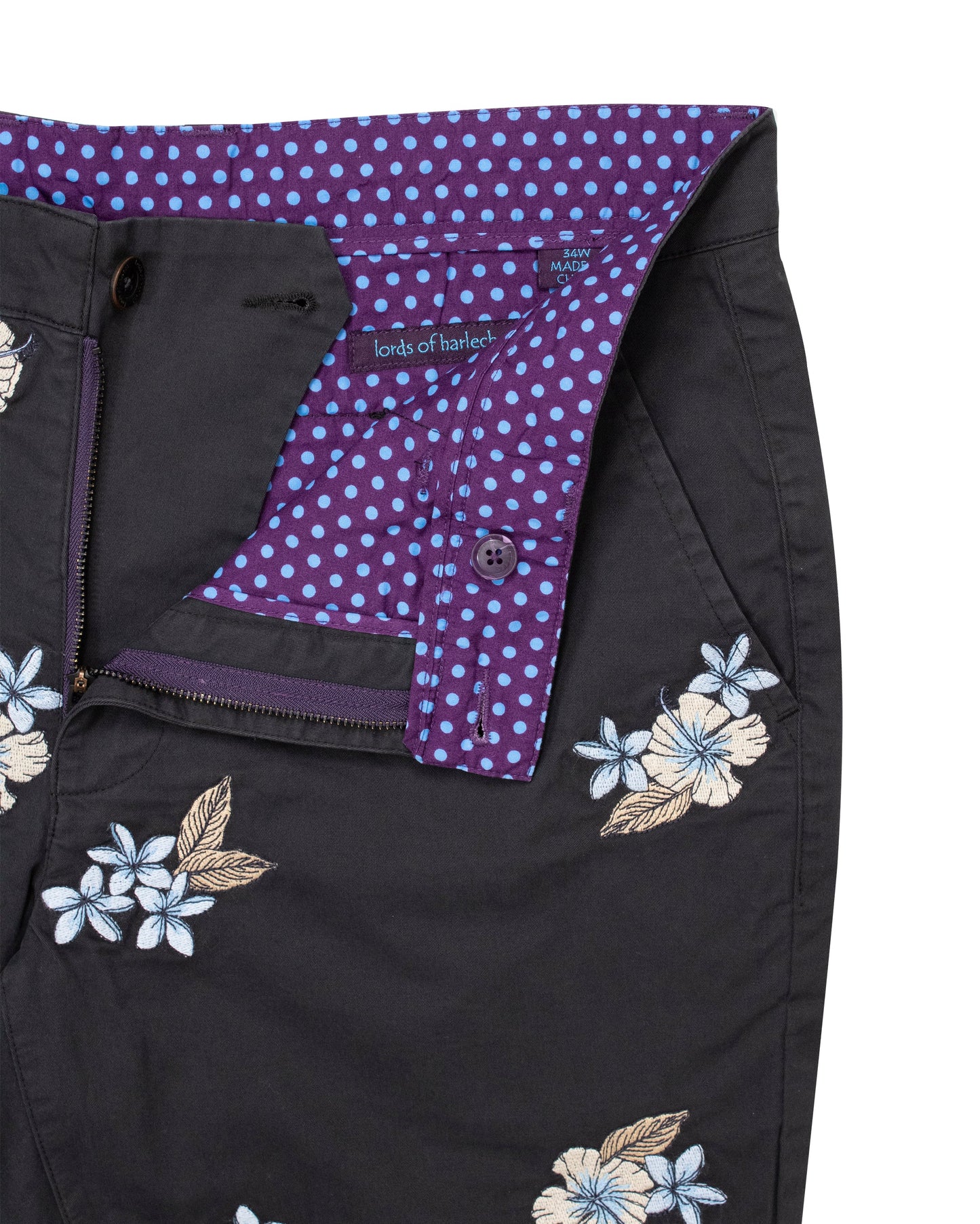 EDWARD BLACK FLOWER EMBROIDERY