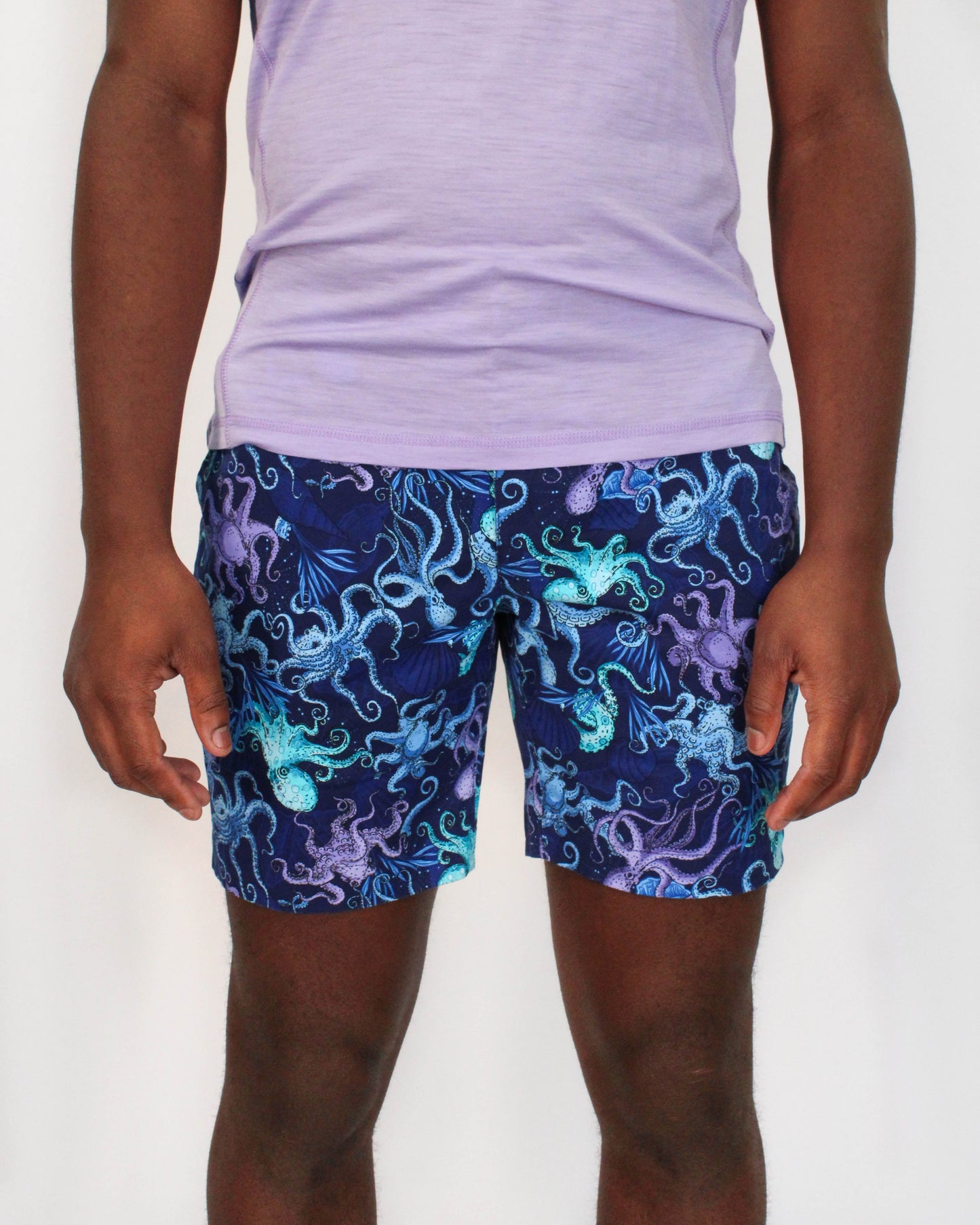 EDWARD OCTOPUS PARTY SHORTS IN NAVY