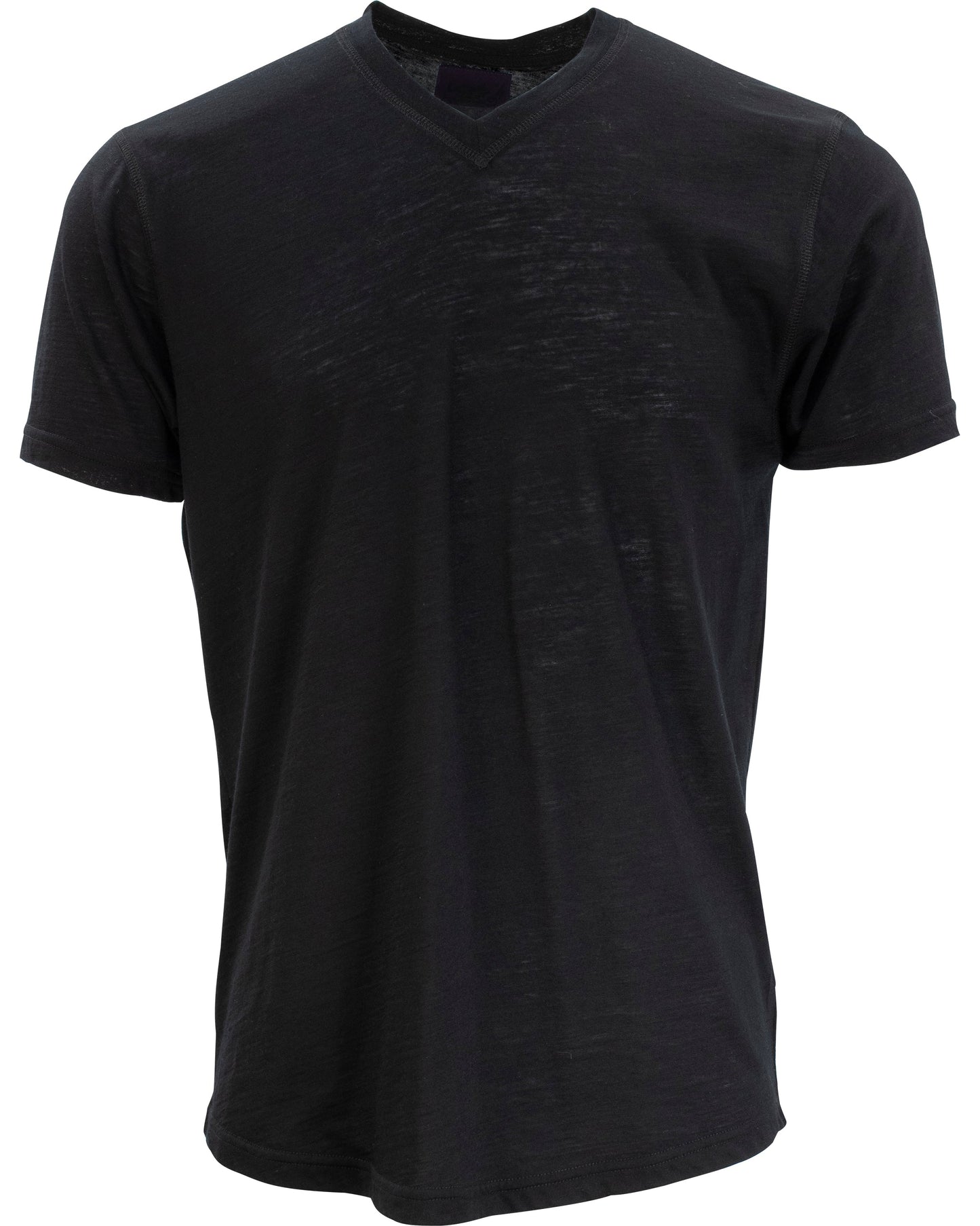 VICTOR V-NECK MERINO SHIRT IN BLACK
