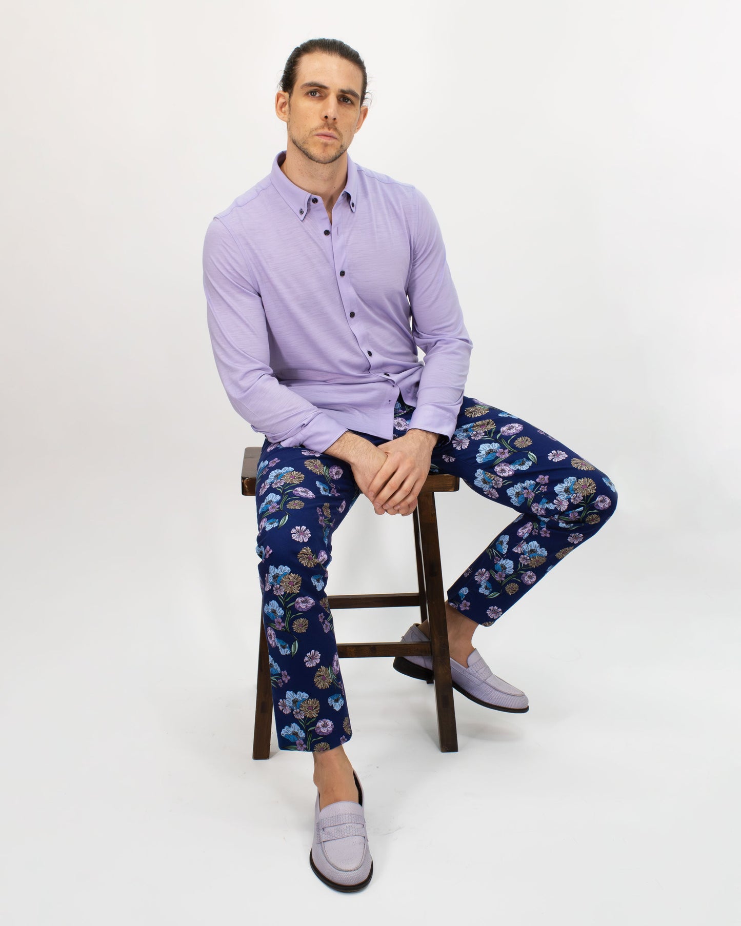 JACK LUX SPACED FLORAL PANT - NAVY
