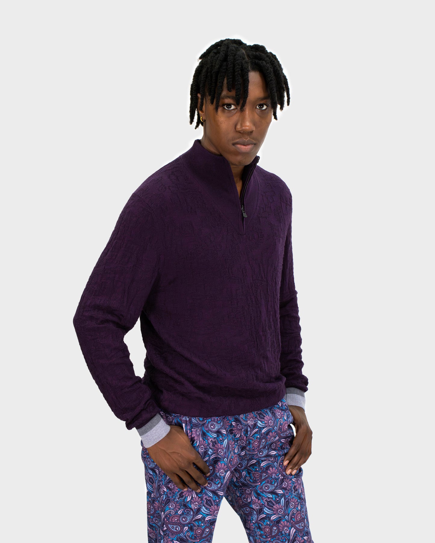 CHARLES SKULL PAISLEY PANTS - SAPPHIRE