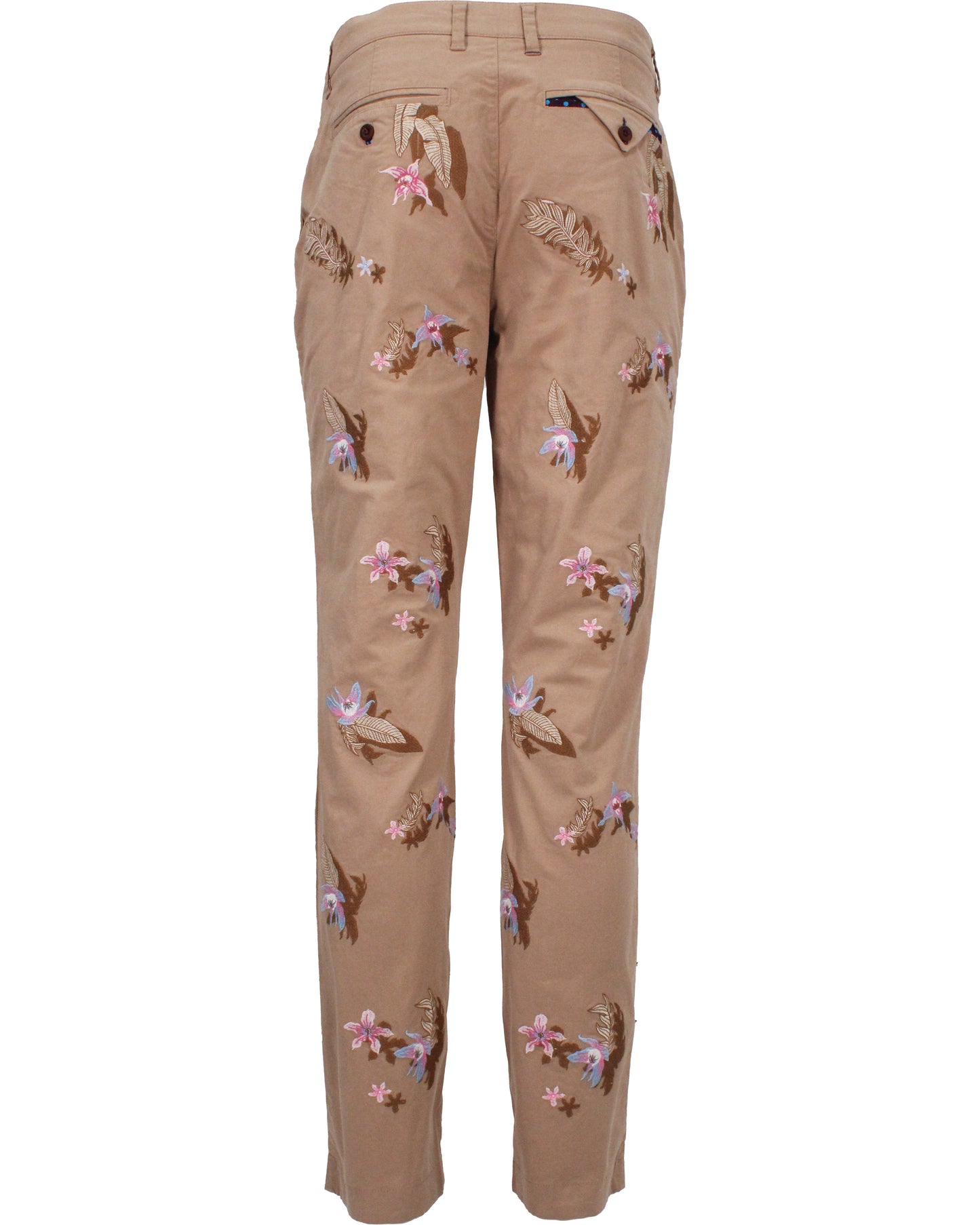 CHARLES FLOWER EMBROIDERY PANT - SAND