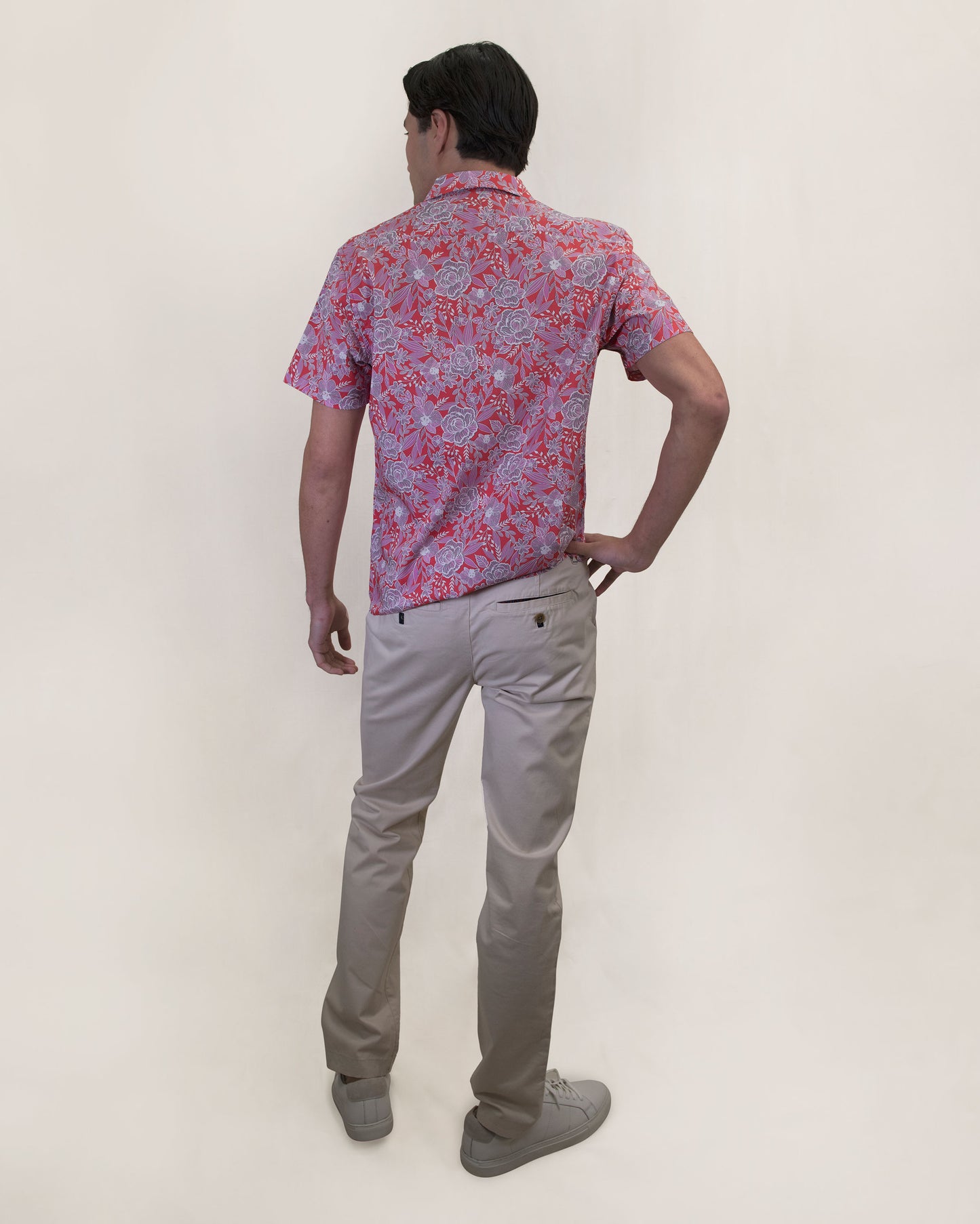 SCOTT HANDCUT FLORAL SHIRT - MELON