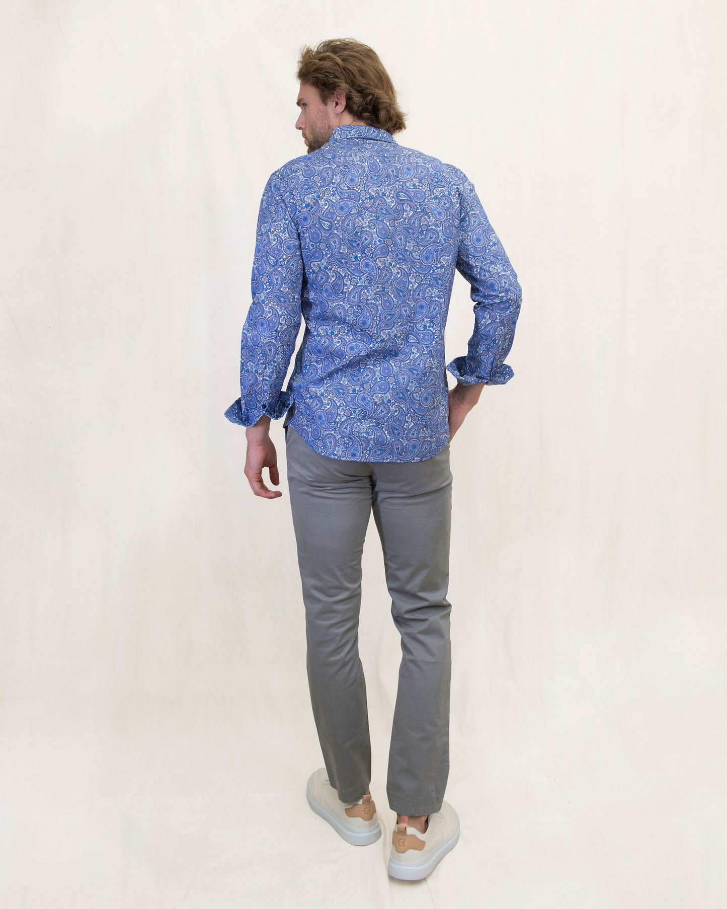 MORRIS POW PAISLEY SHIRT - BLUE