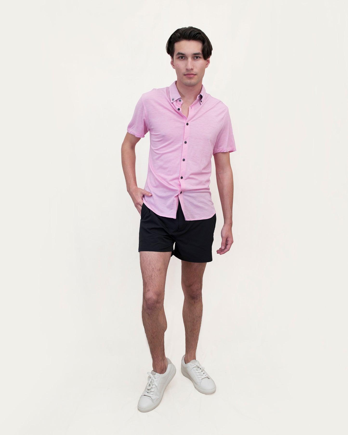 TOBIAS MERINO SHIRT IN PINK