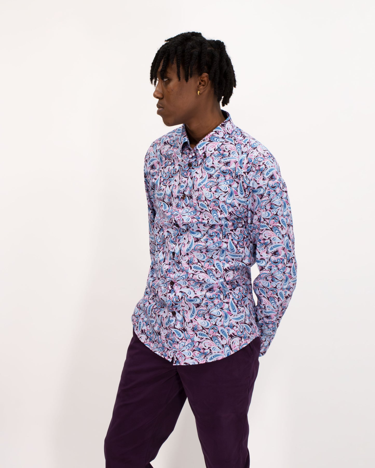 MITCHELL DREAM SWIRL SHIRT - PLUM