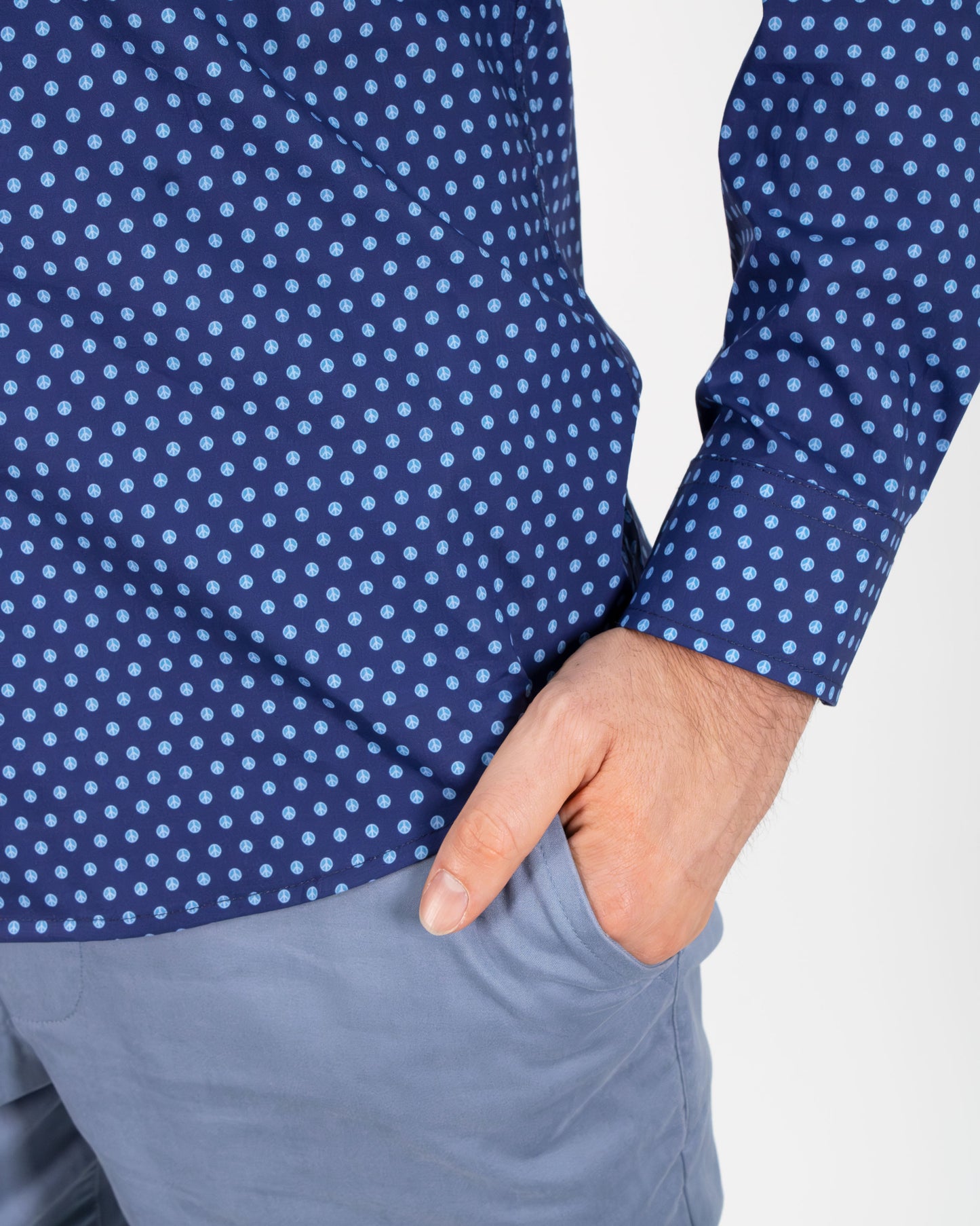 MITCHELL PEACE POLKADOT SHIRT - SAPPHIRE