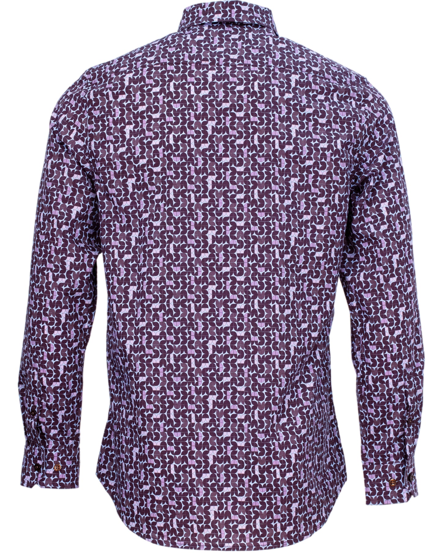 MORRIS GEO TULIP SHIRT - PLUM