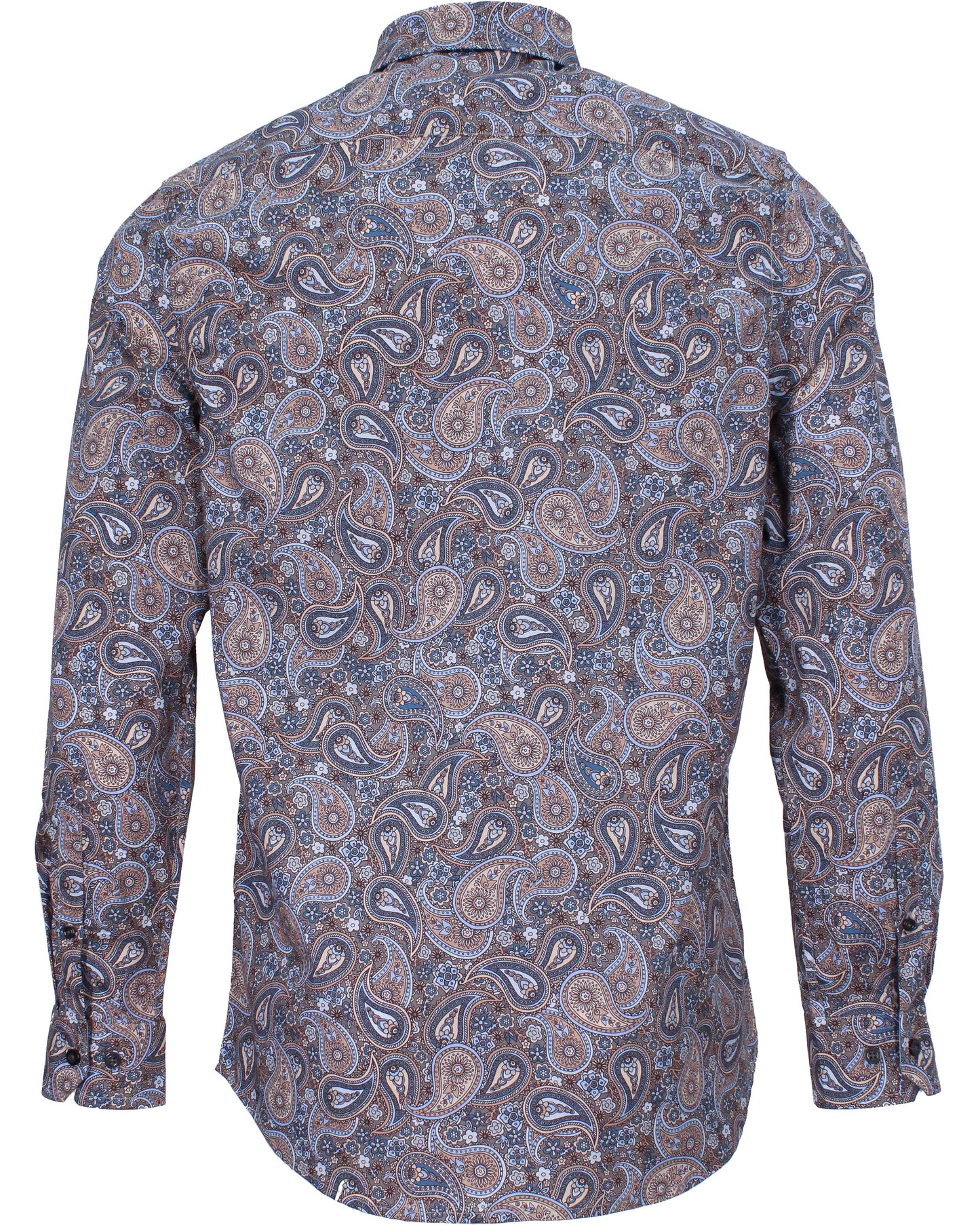 MORRIS TRIPPY PAISLEY SHIRT - GREY
