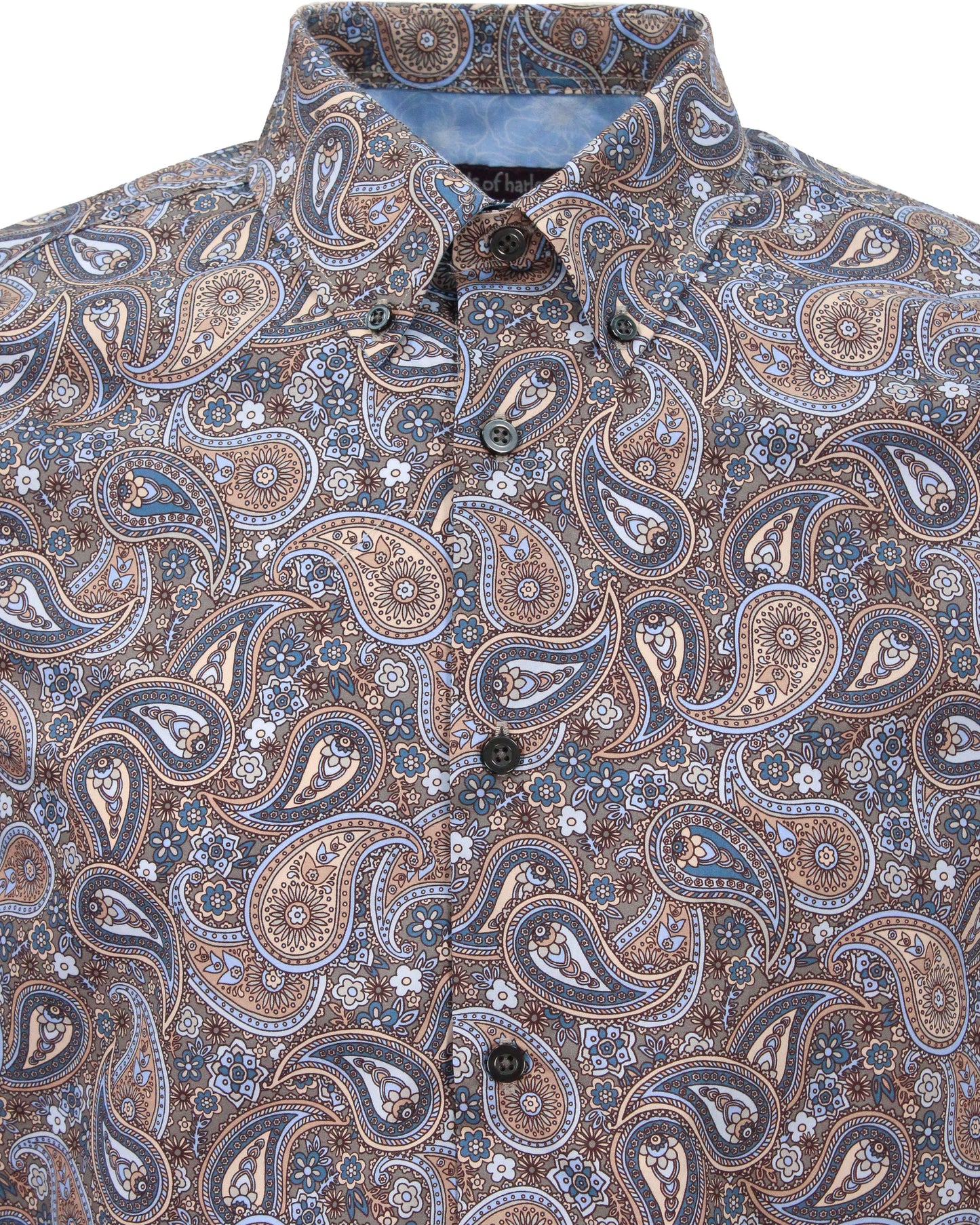 MORRIS TRIPPY PAISLEY SHIRT - GREY