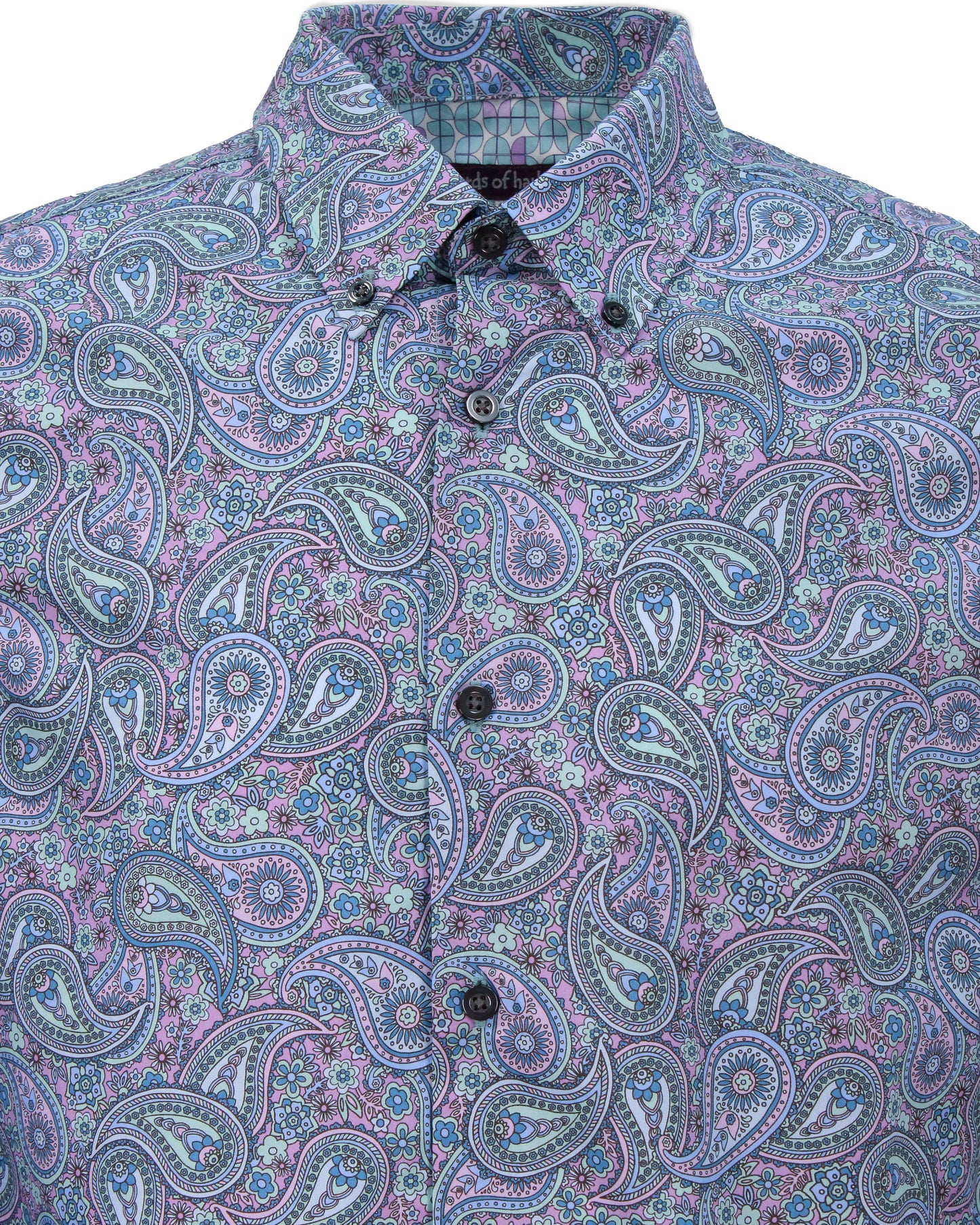 MORRIS TRIPPY PAISLEY SHIRT - LAVENDER