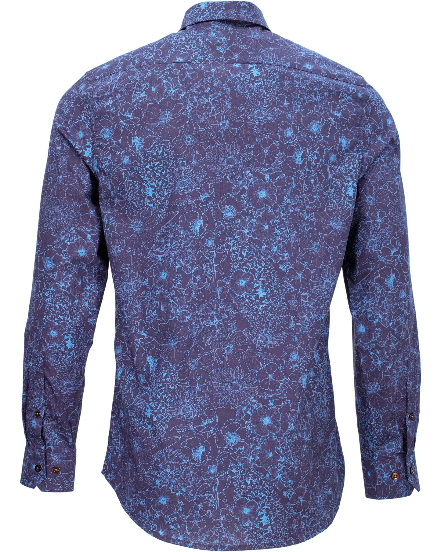 NIGEL OUTLINE FLORAL SHIRT - NAVY
