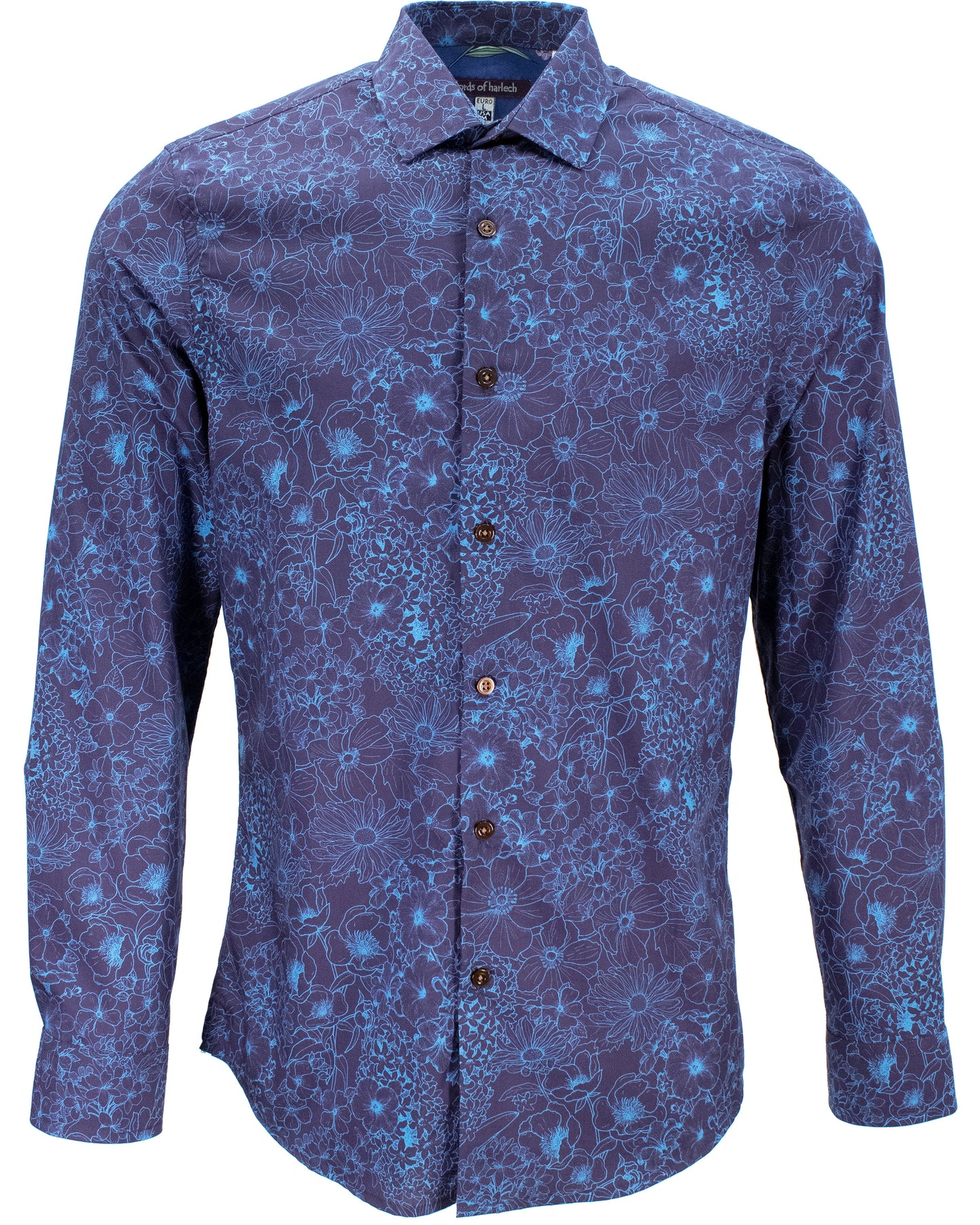 NIGEL OUTLINE FLORAL SHIRT - NAVY