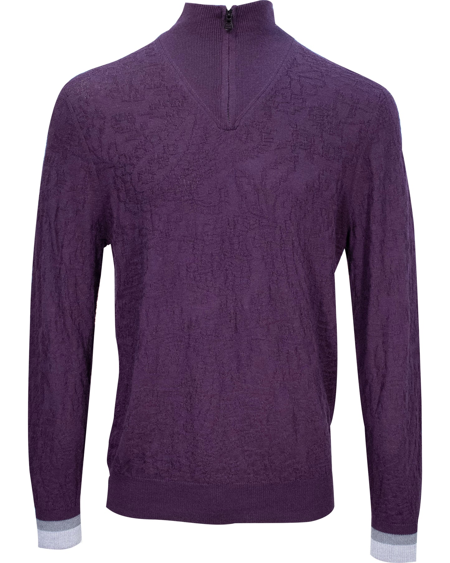 QUINN QUARTER-ZIP MERINO SWEATER - PLUM