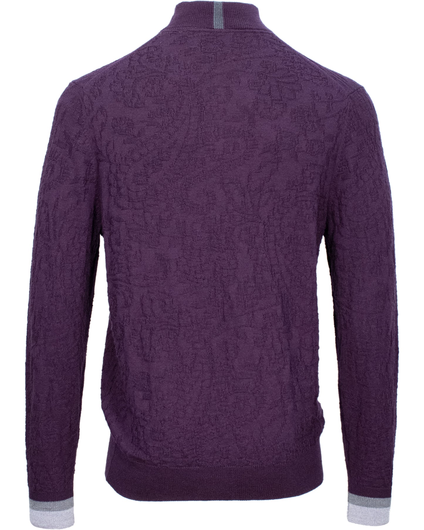 QUINN QUARTER-ZIP MERINO SWEATER - PLUM
