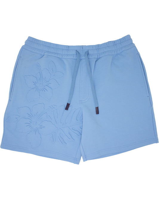 SILUS EMBOSSED INTERLOCK SHORTS - BLUE