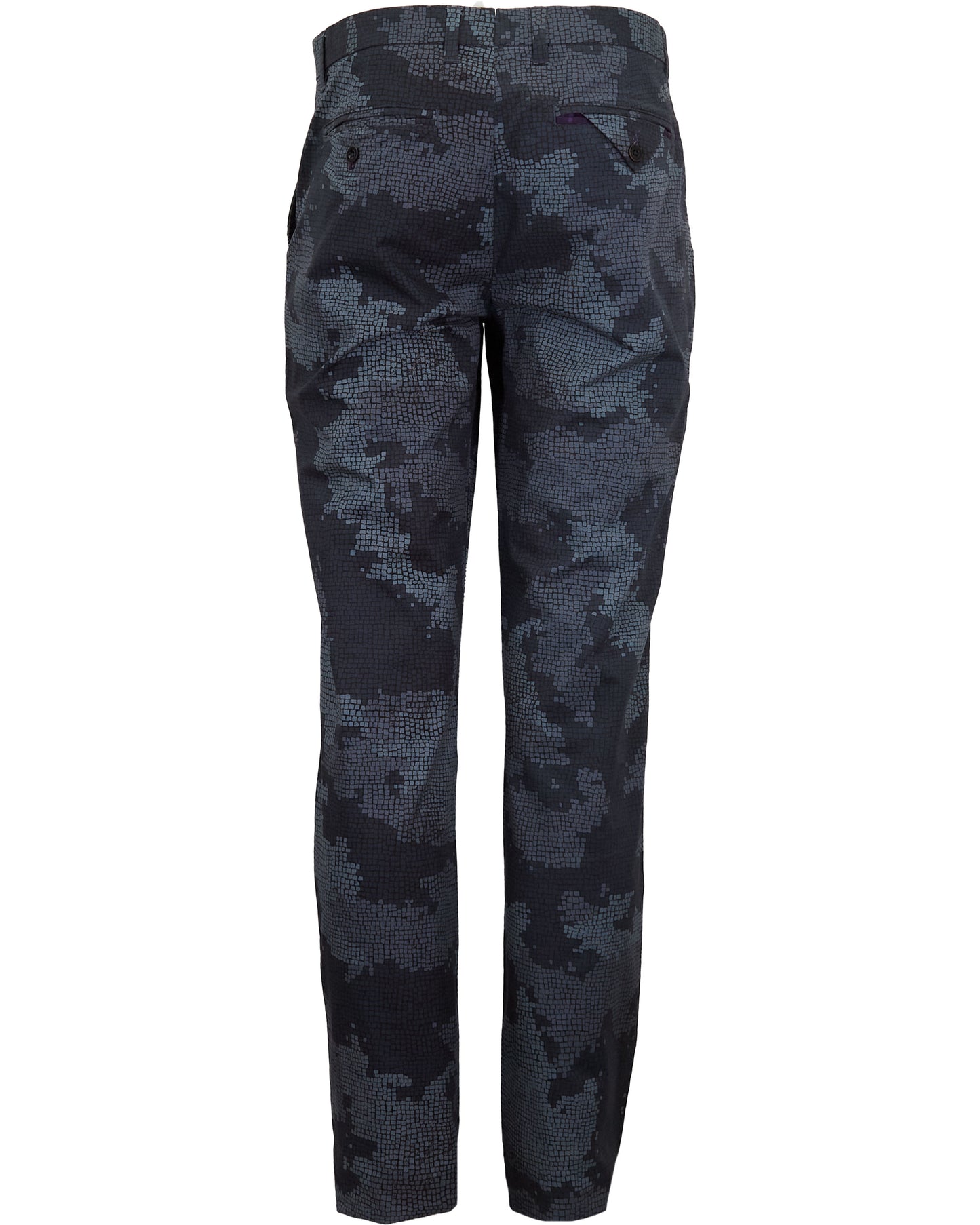 CASPIAN CAMO MOSAIC STRETCH COTTON CHINO PANT - COAL