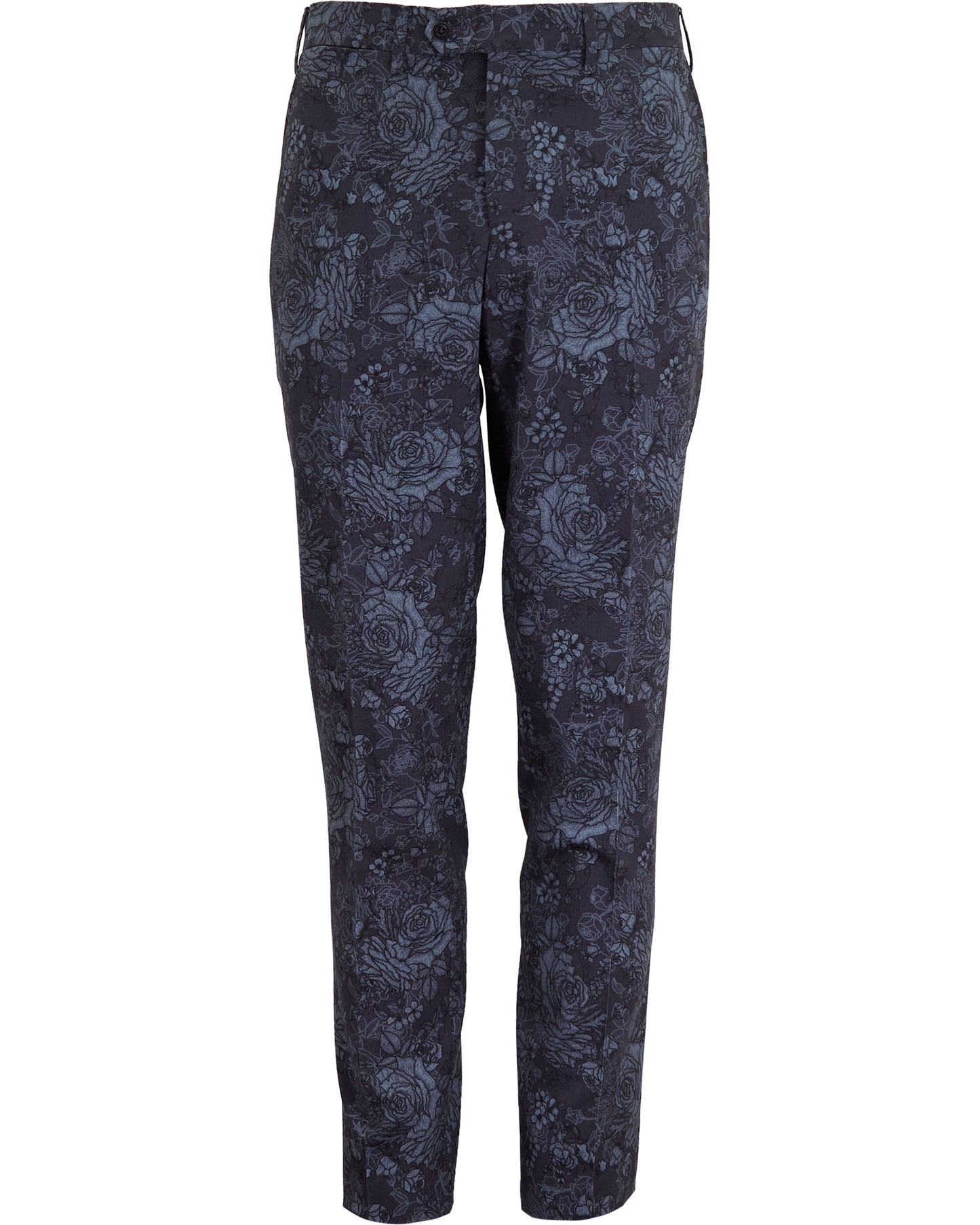 PAXTON ROMA FLORAL TAILORED WOOL PANT - CHARCOAL