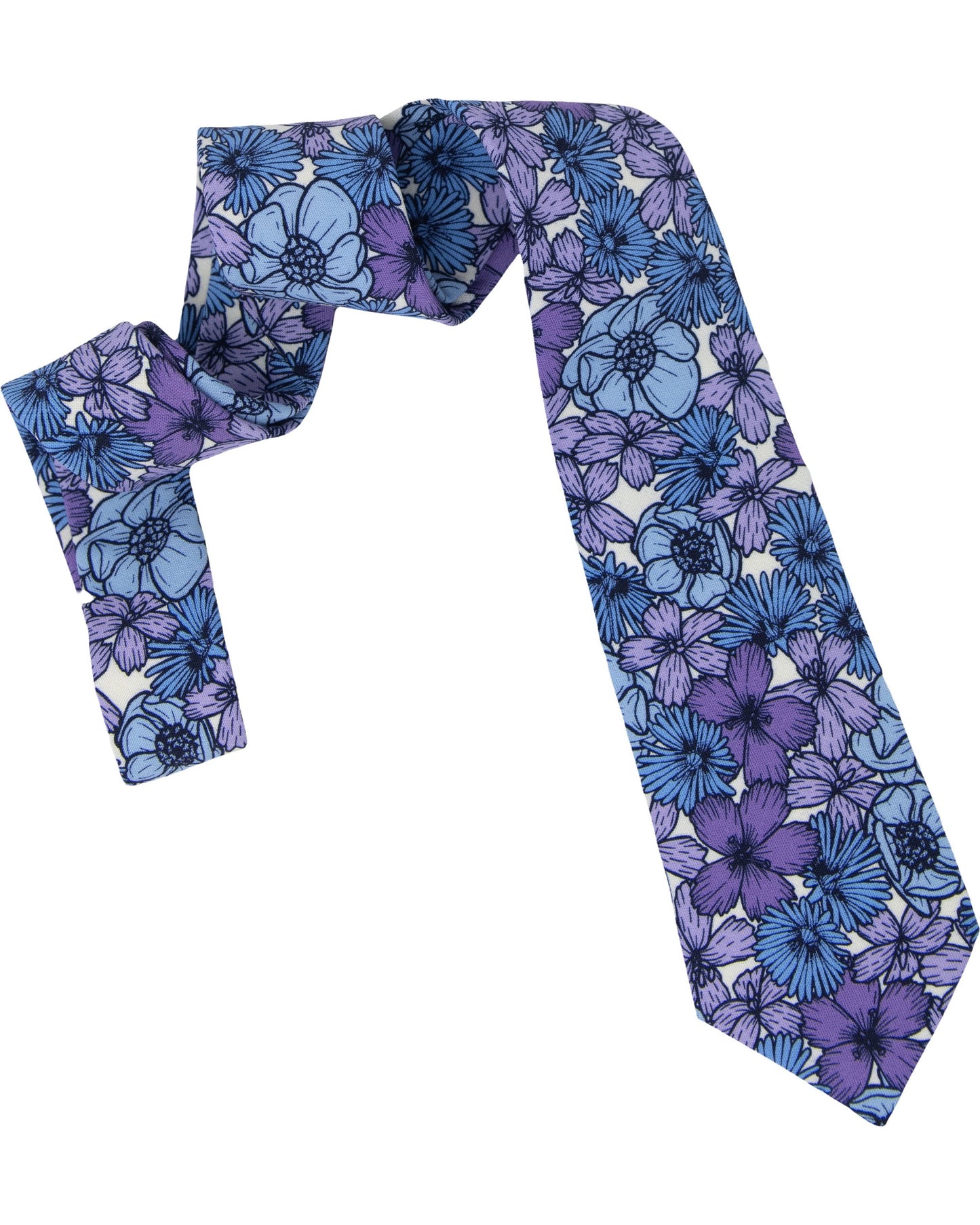 TADDEO DENSE FLORAL MERINO TIE - LAVENDER