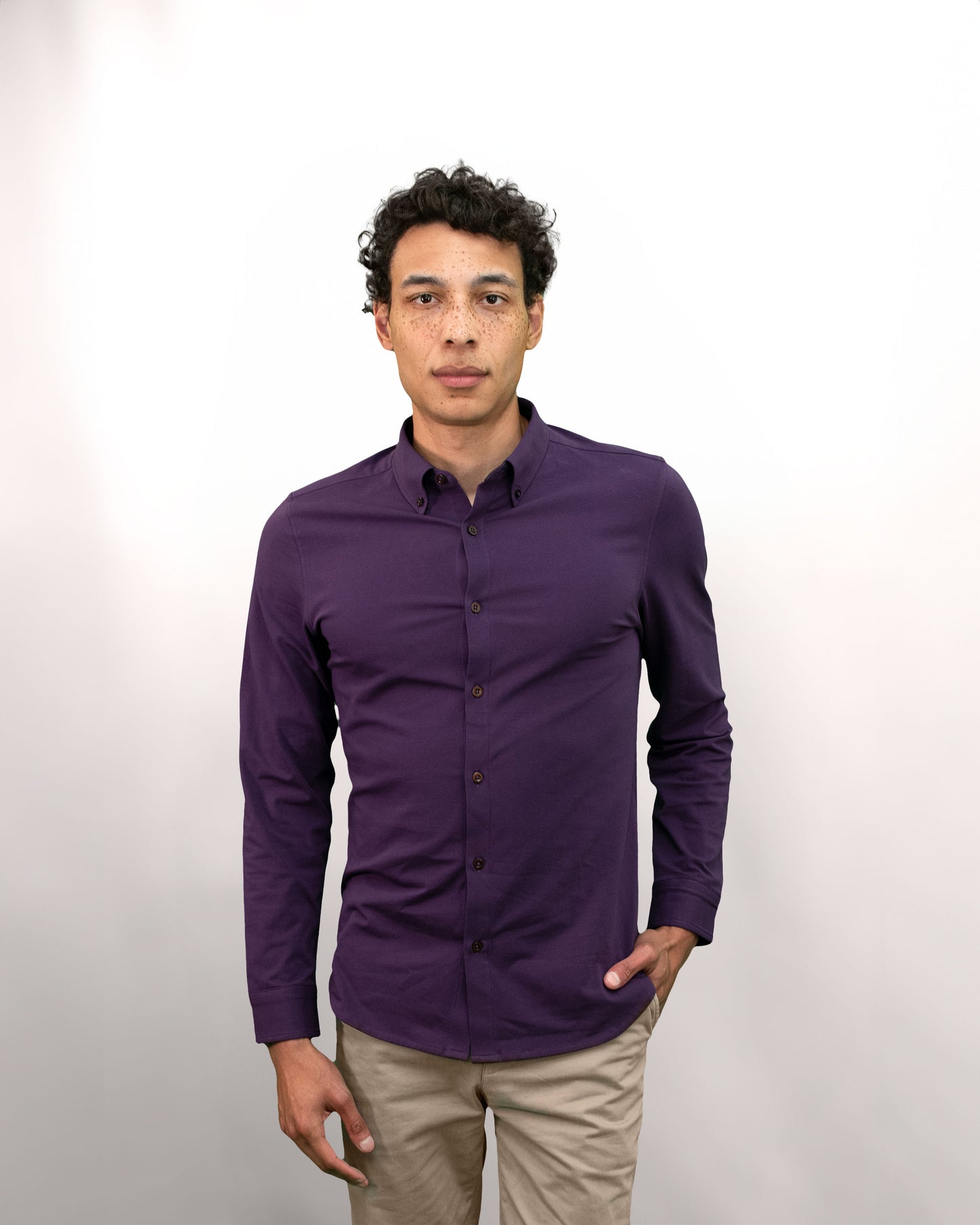 SAWYER KNIT SHIRT - PLUM