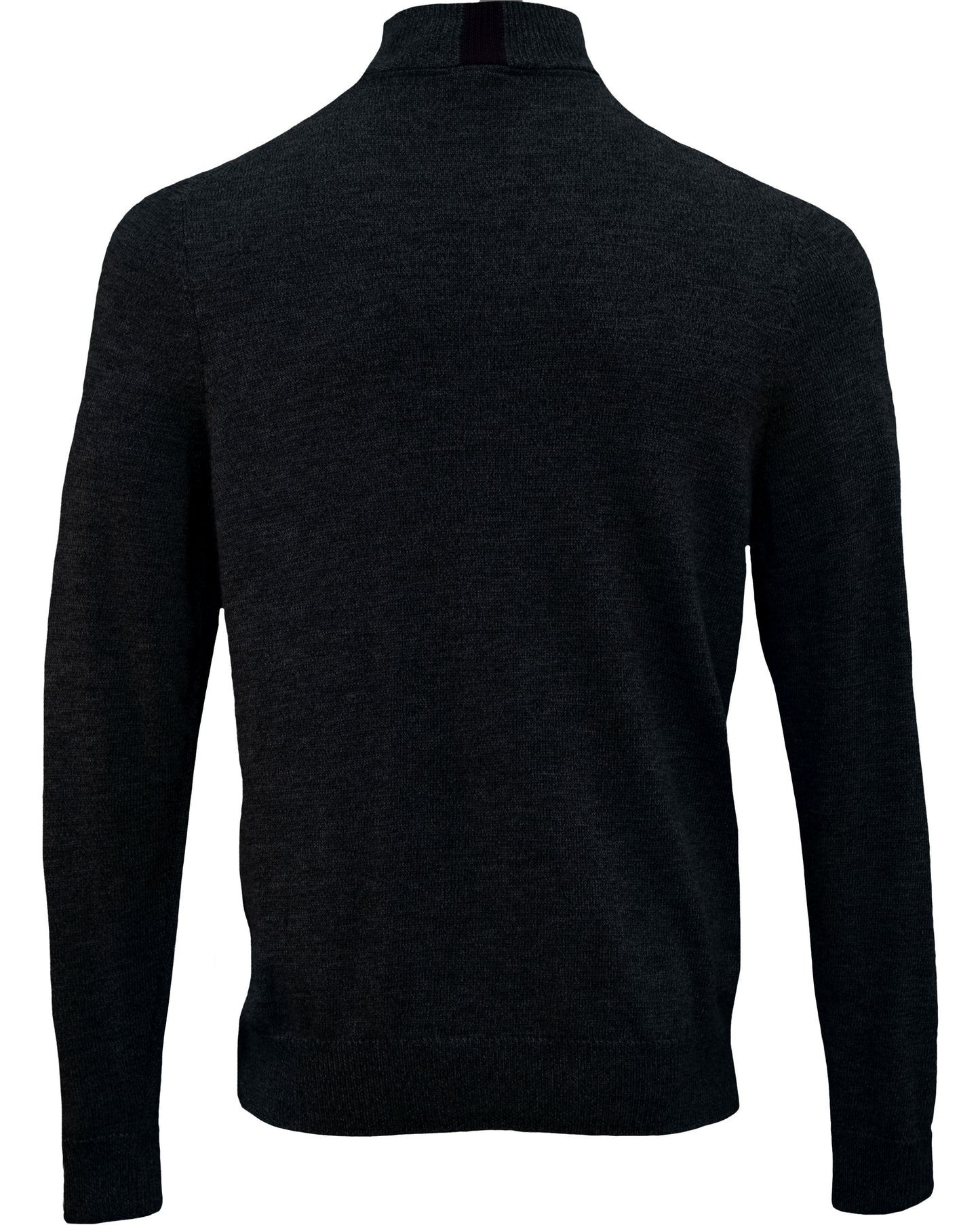 QUEST FULLY FASHIONED QUARTER-ZIP MERINO SWEATER - BLACK