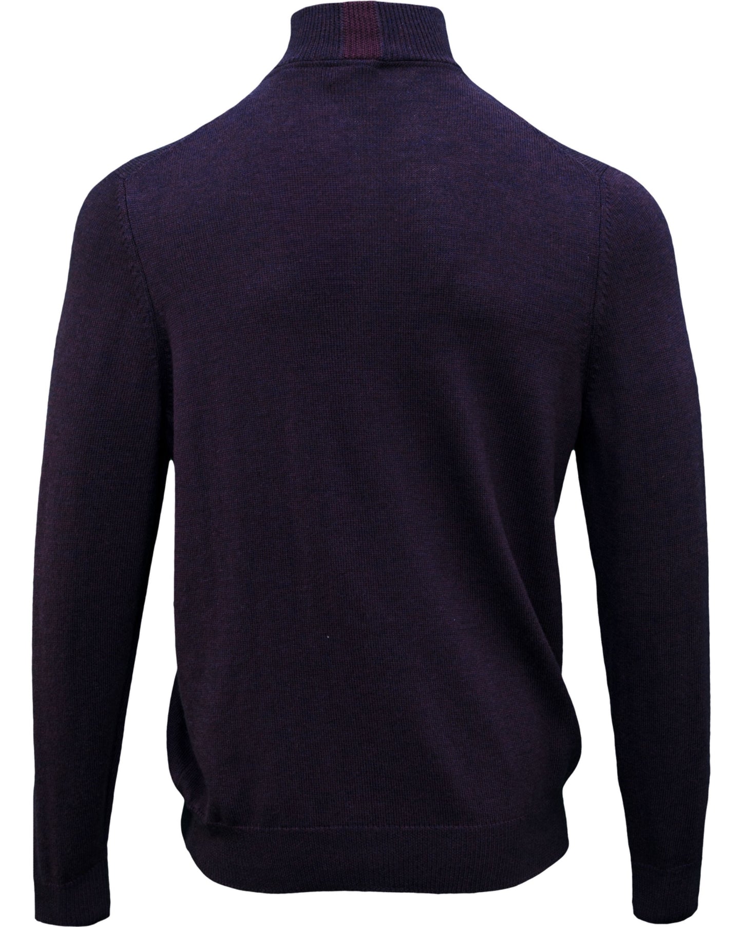 QUEST FULLY FASHIONED QUARTER-ZIP MERINO SWEATER - NAVY PLUM TWIST