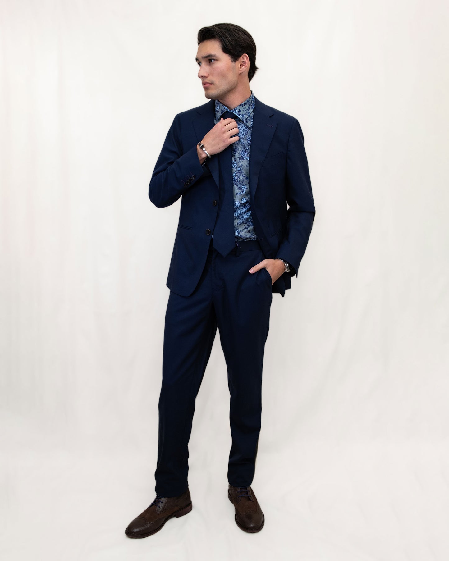 JUDD HALF LINED TAILORED WOOL BLAZER - NAVY
