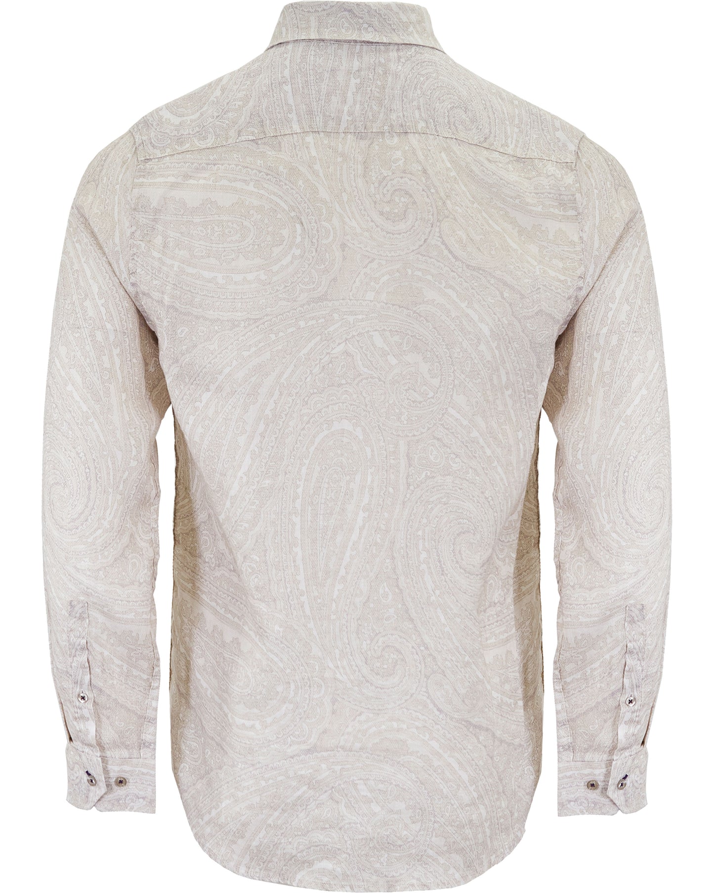 LAURENT WILD PAISLEY OXFORD LINEN SHIRT - IVORY