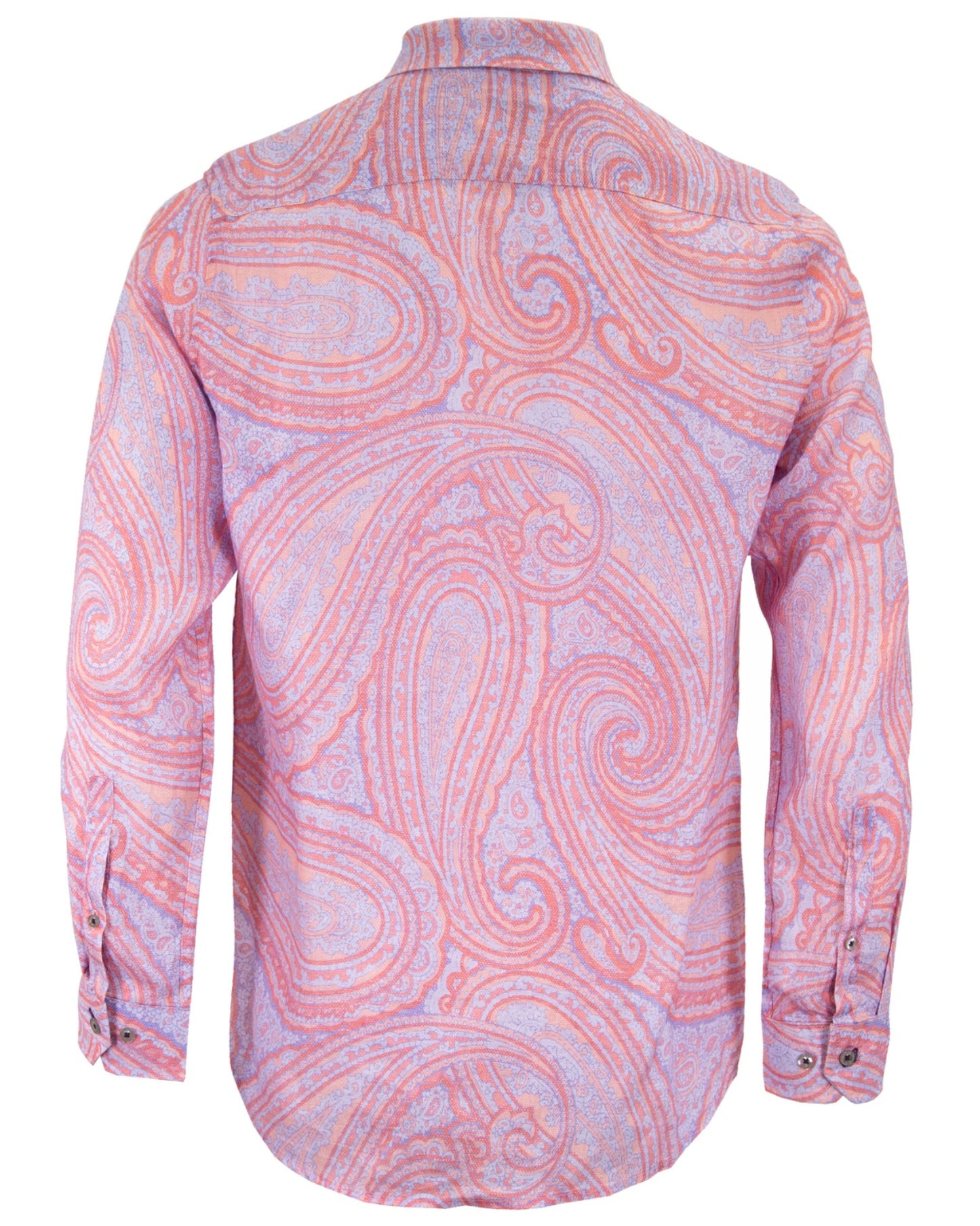 LAURENT WILD PAISLEY OXFORD LINEN SHIRT - PINK