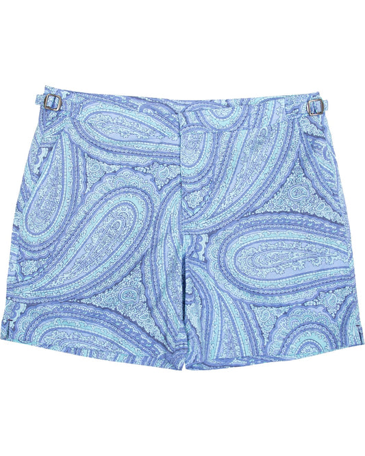 NEPTUNE PAISLEY OXFORD TAILORED SWIM SHORT - BLUE