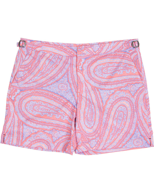 NEPTUNE PAISLEY OXFORD TAILORED SWIM SHORT - PINK