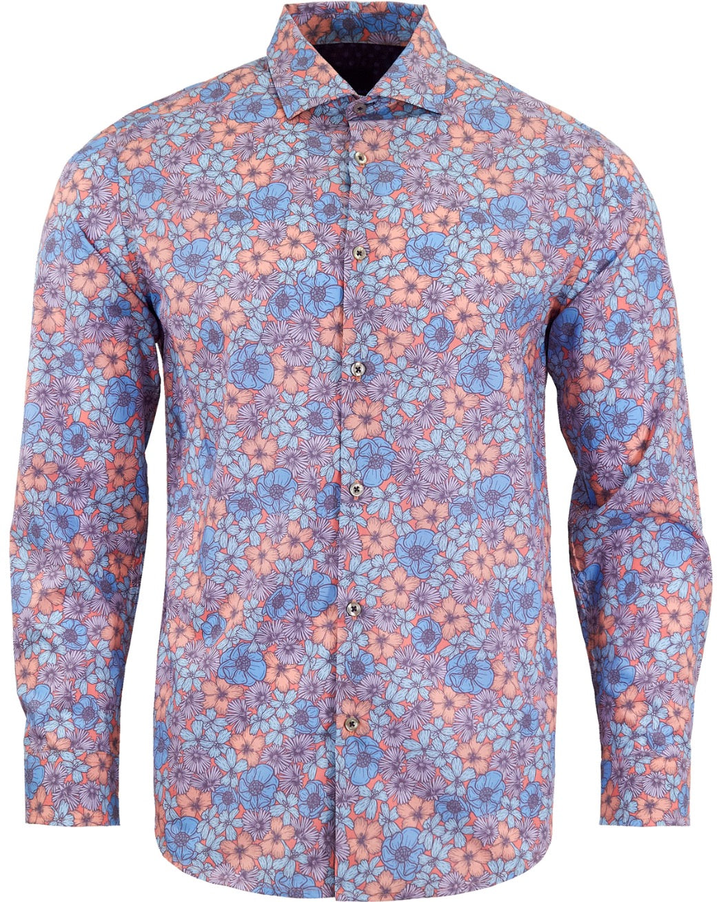 NICOLI DENSE FLORAL COTTON SHIRT - PINK