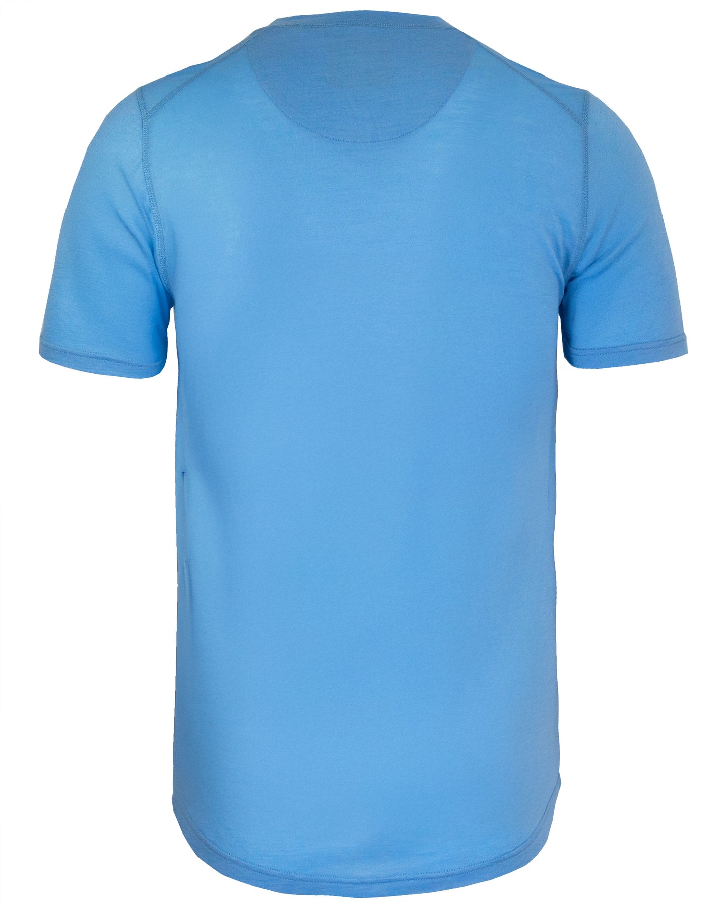 VICTOR V-NECK MERINO SHIRT IN BLUE