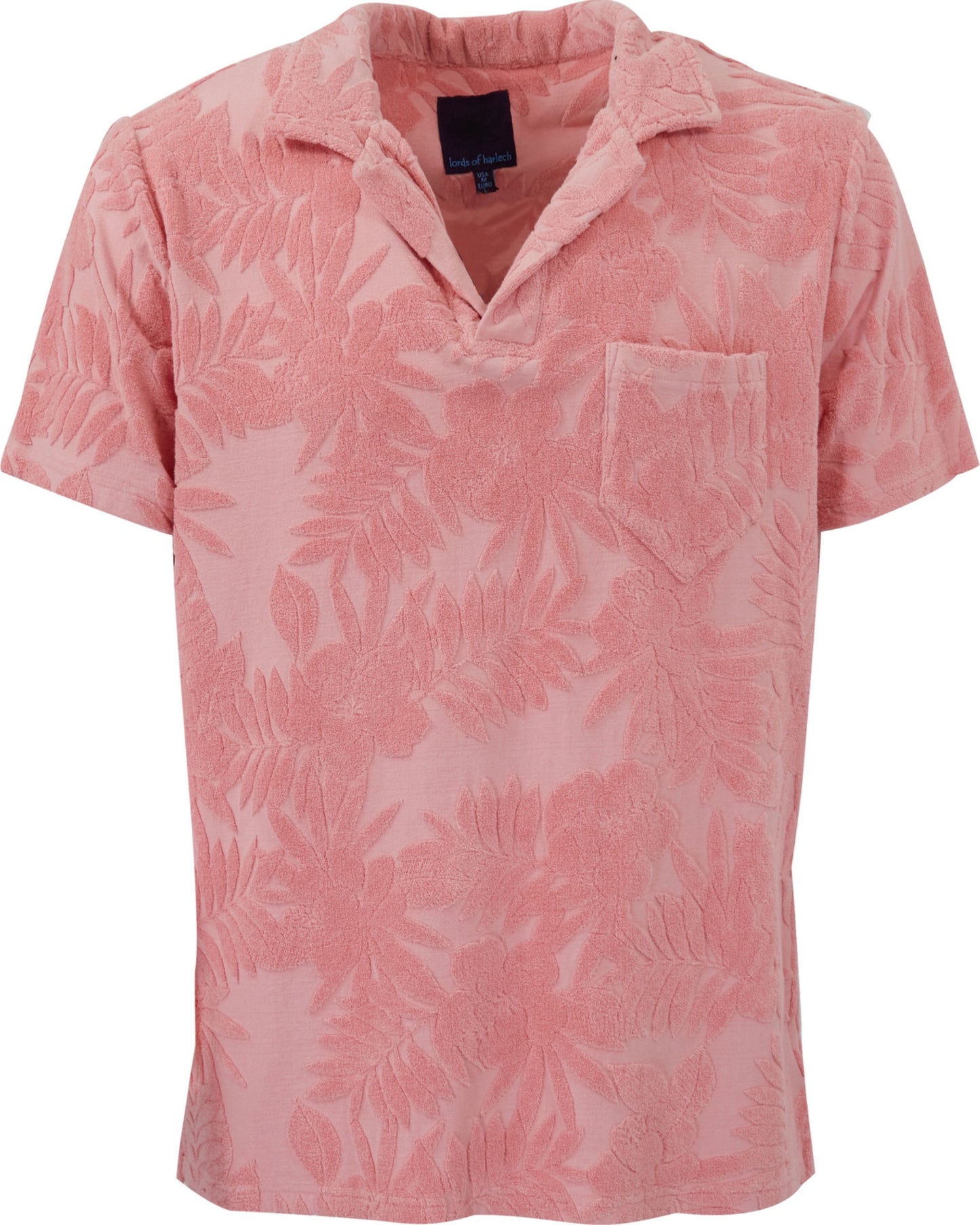 JOHNNY FARM FLORAL TOWEL POLO SHIRT - FRESH PINK