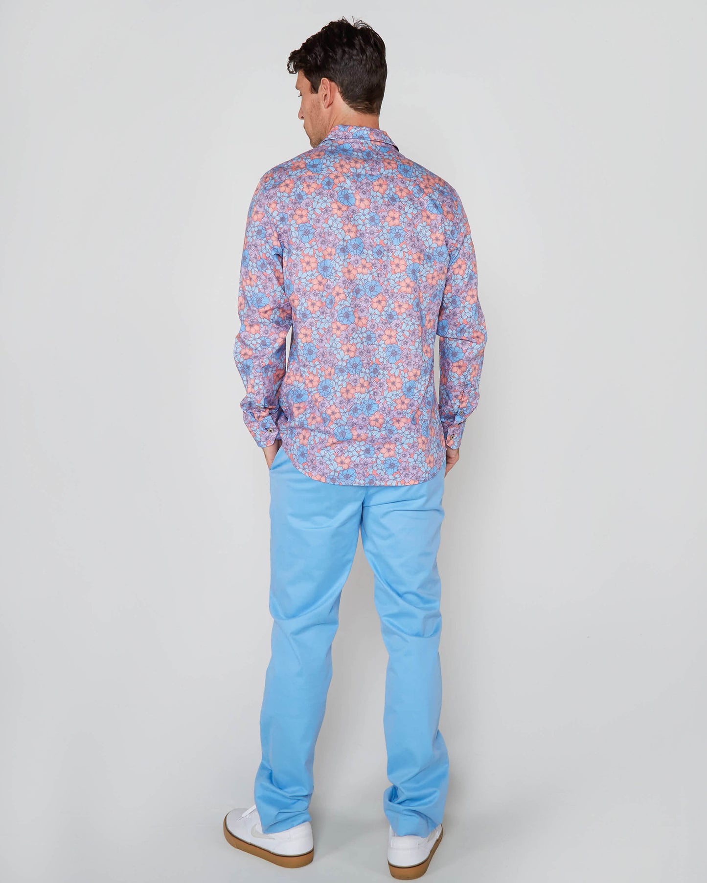 NICOLI DENSE FLORAL COTTON SHIRT - PINK