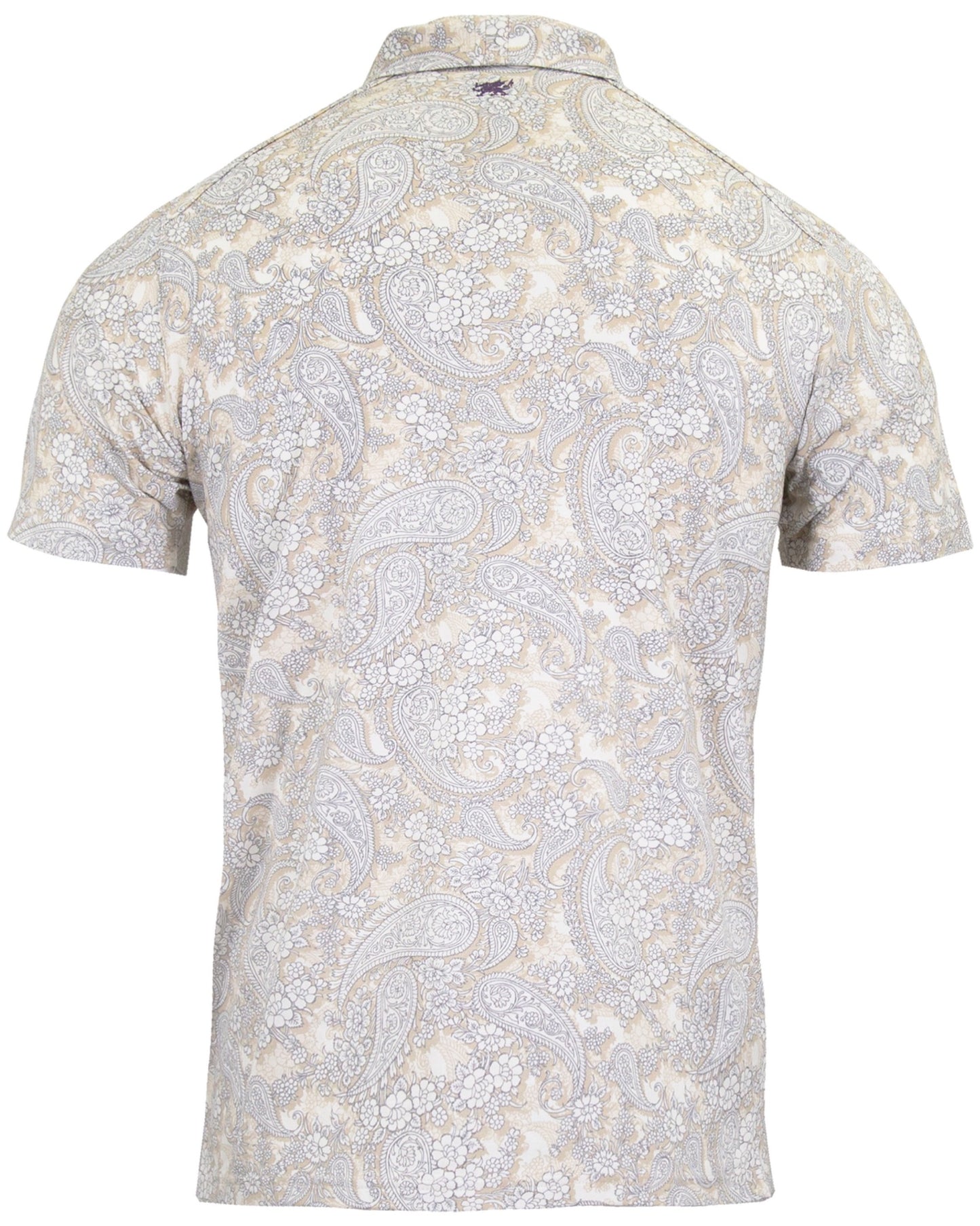 PIETRO PAISLEY ROMANCE POLO SHIRT - IVORY