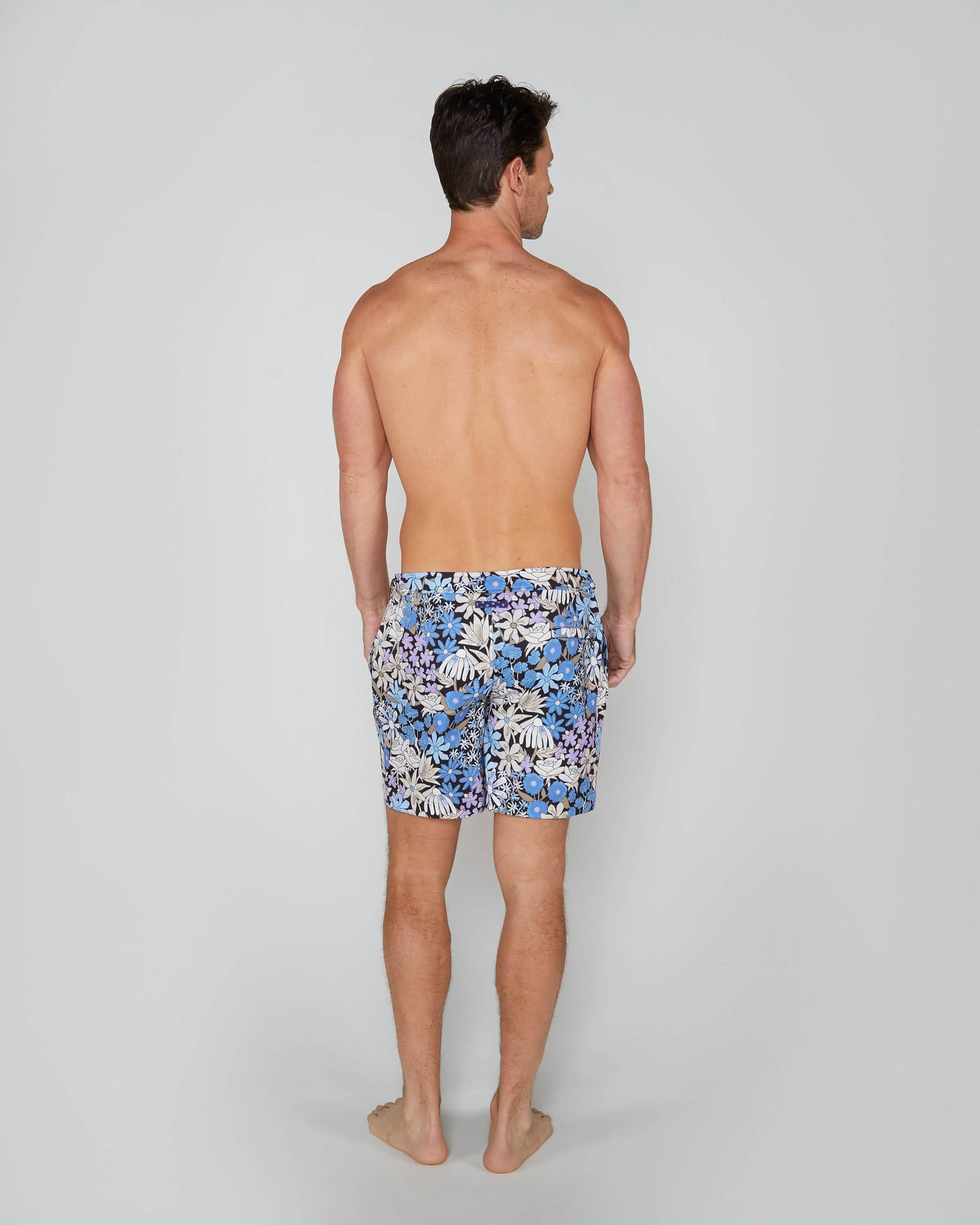 POOL ROUGH FLORAL SWIM SHORT - BLACK