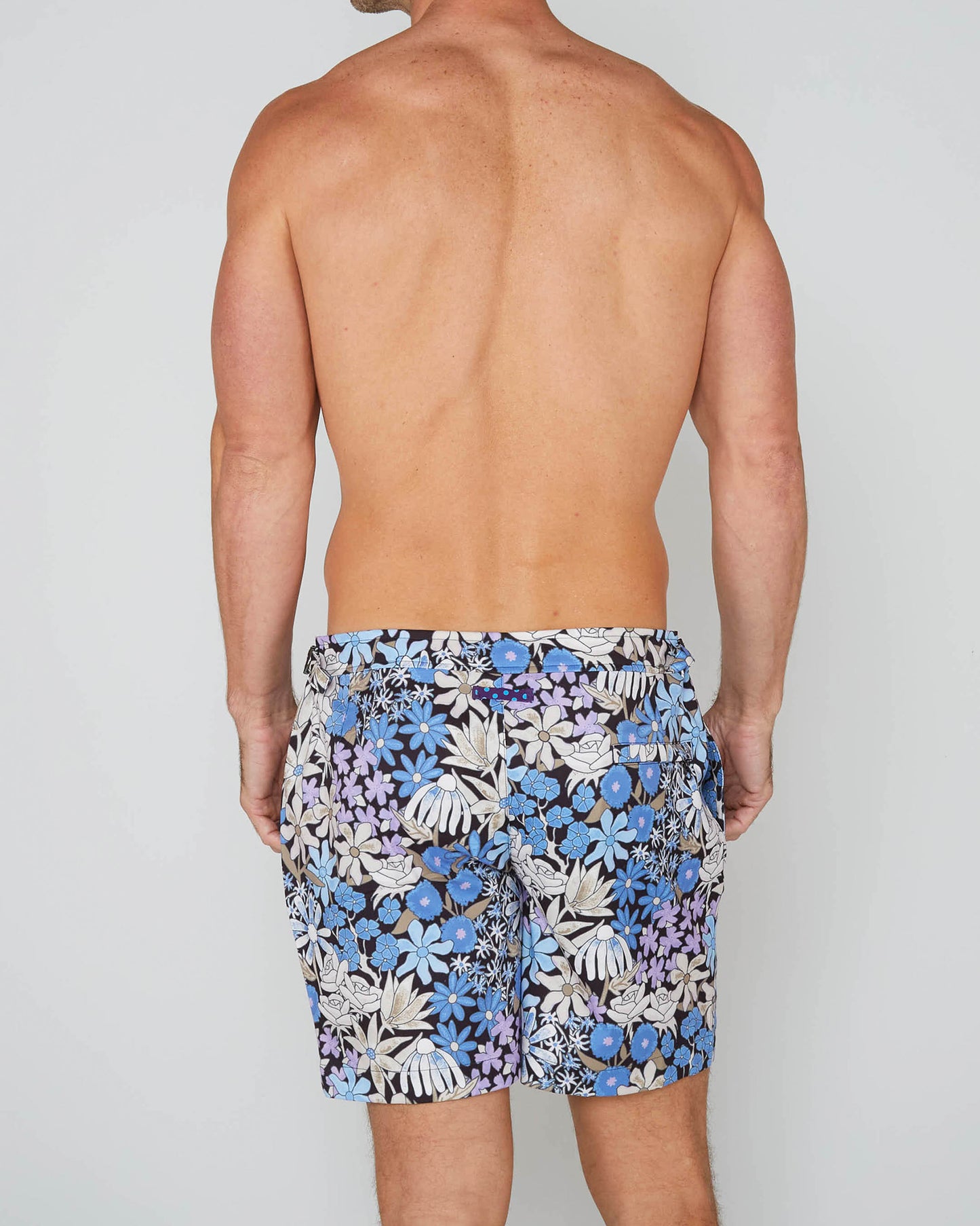 POOL ROUGH FLORAL SWIM SHORT - BLACK