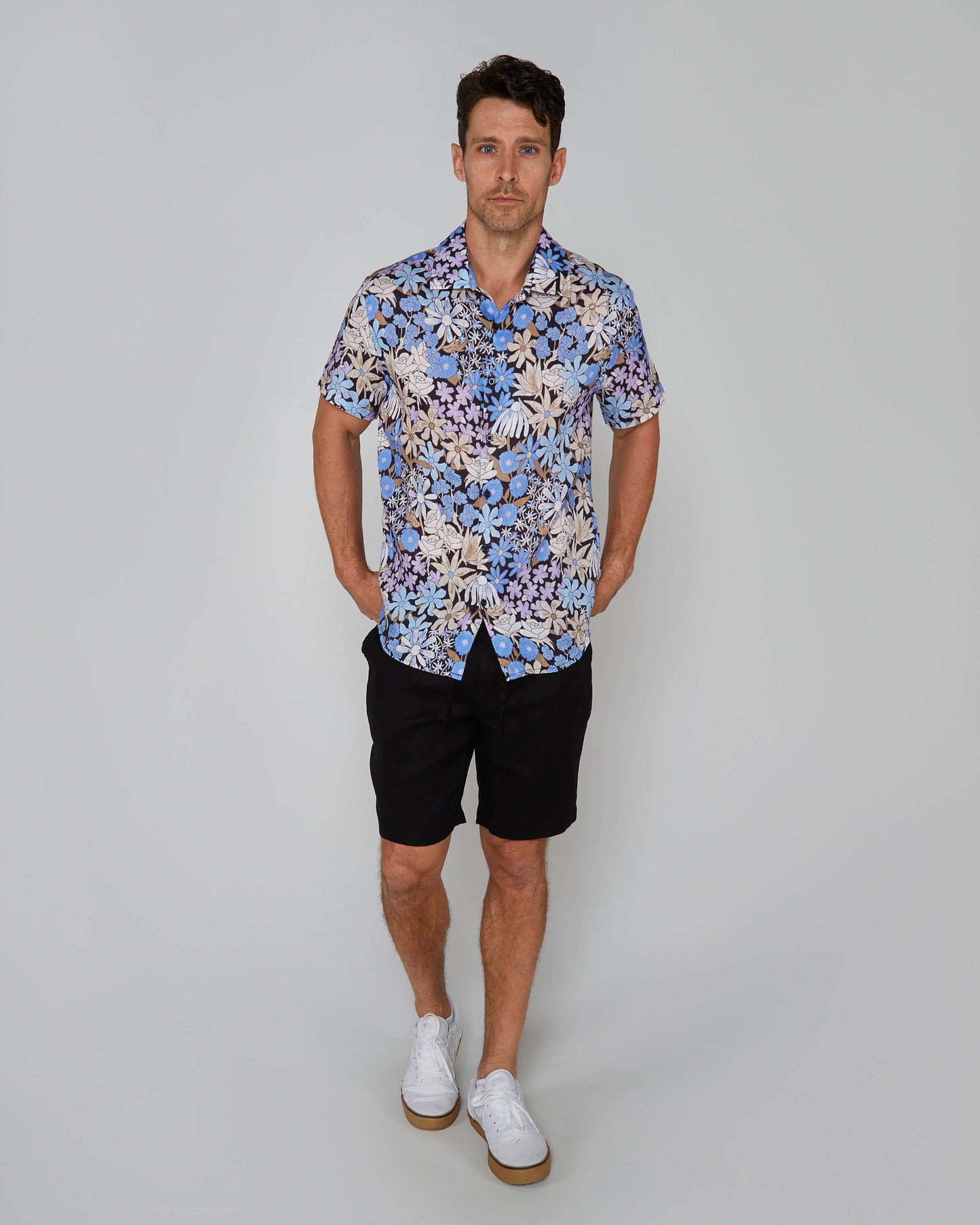 DEVONSHIRE LINEN SHORT - BLACK
