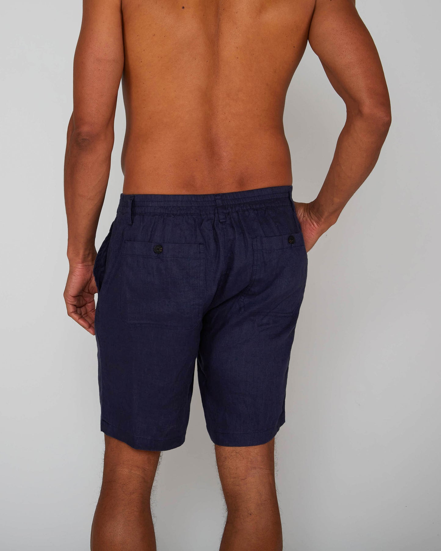 DEVONSHIRE LINEN SHORT - NAVY