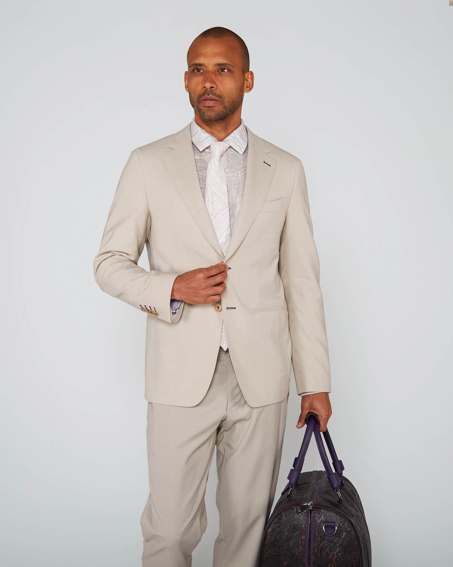 JUDD HALF LINED TAILORED WOOL BLAZER - LIMESTONE