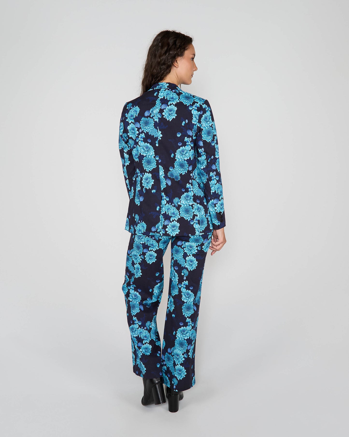 JANE SERIOUS FLORAL TAILORED JACKET - NAVY