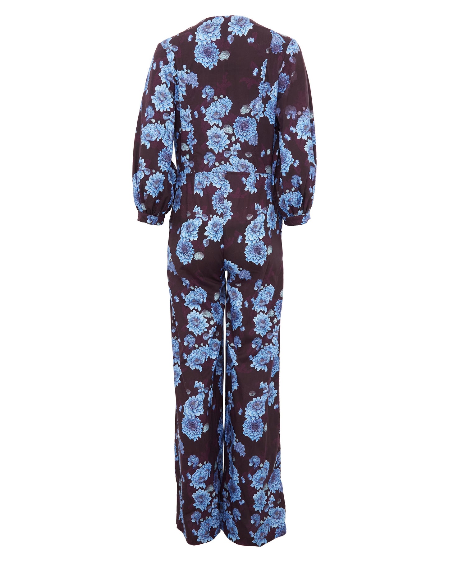 JILL SERIOUS FLORAL JUMPSUIT - PLUM