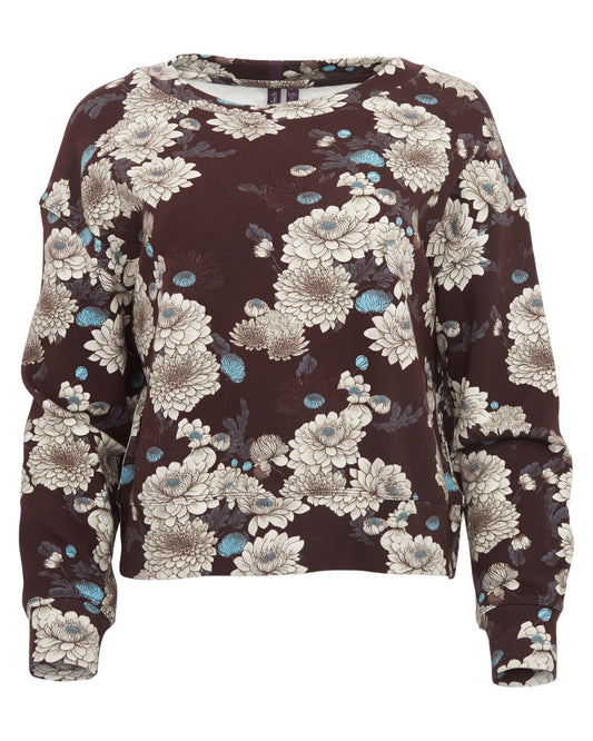 CLARA SERIOUS FLORAL OVERSIZED CREWNECK SWEATSHIRT - BLACK