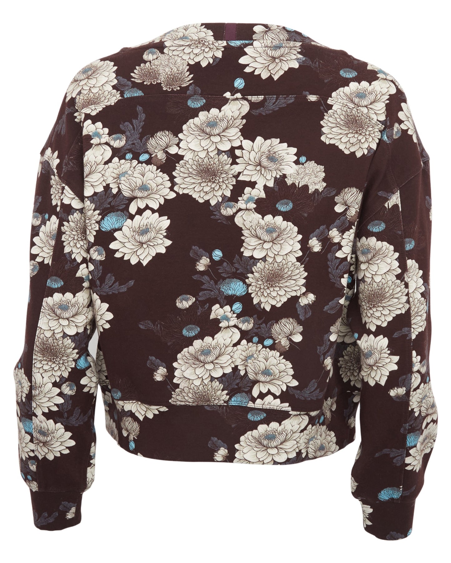 CLARA SERIOUS FLORAL OVERSIZED CREWNECK SWEATSHIRT - BLACK