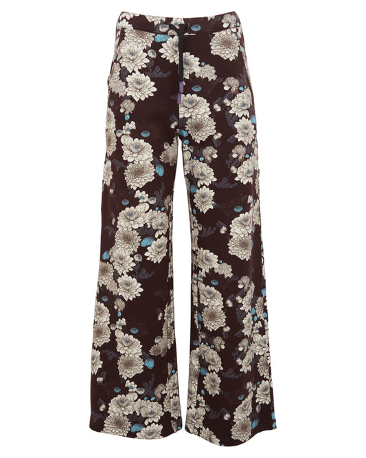 PAIGE SERIOUS FLORAL KNIT PANT - BLACK