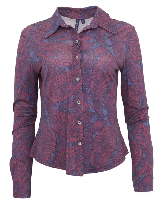 SCARLET MERINO SHIRT - BADALONA PLUM