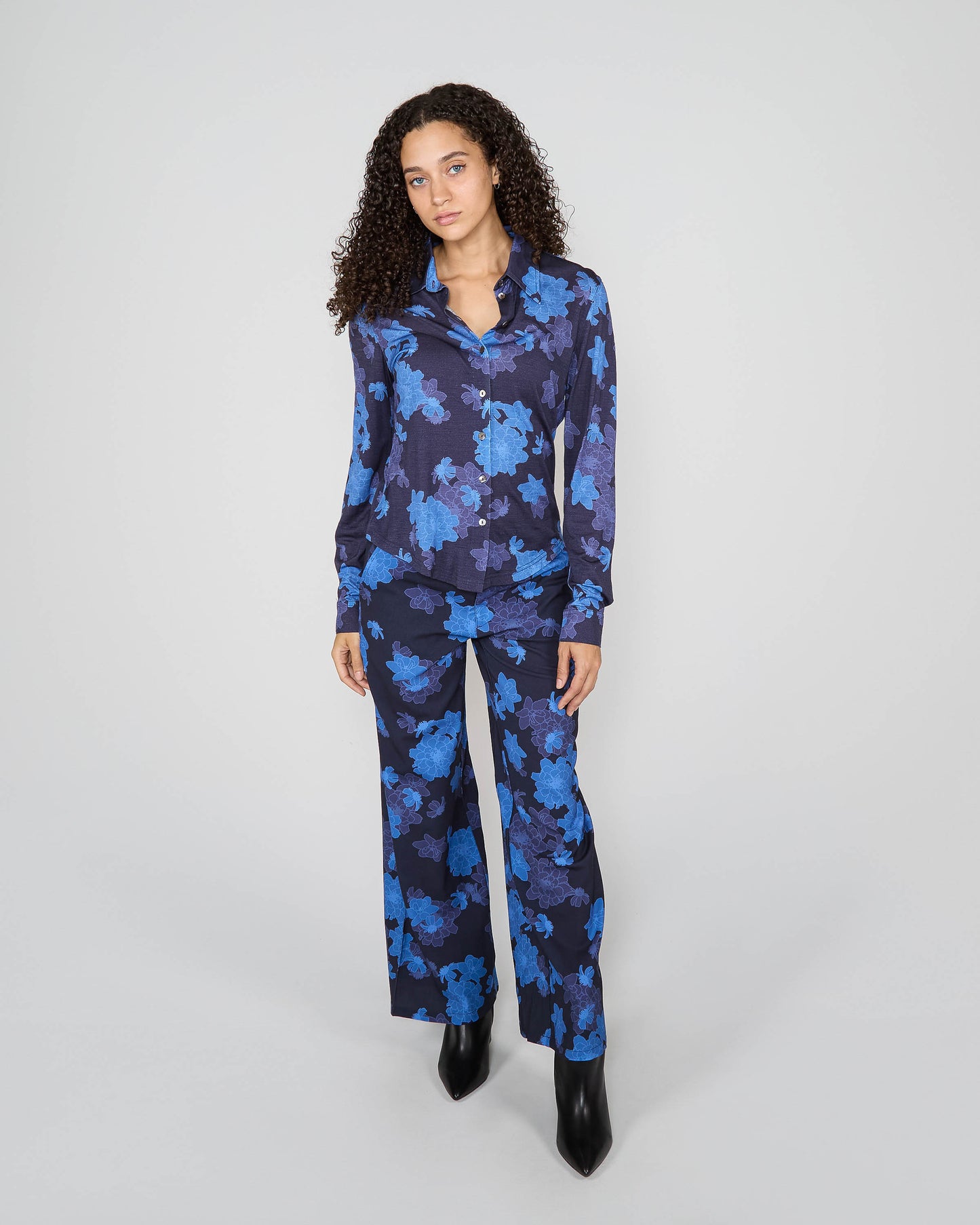 SCARLET MERINO SHIRT - SOFTBLOOM NAVY