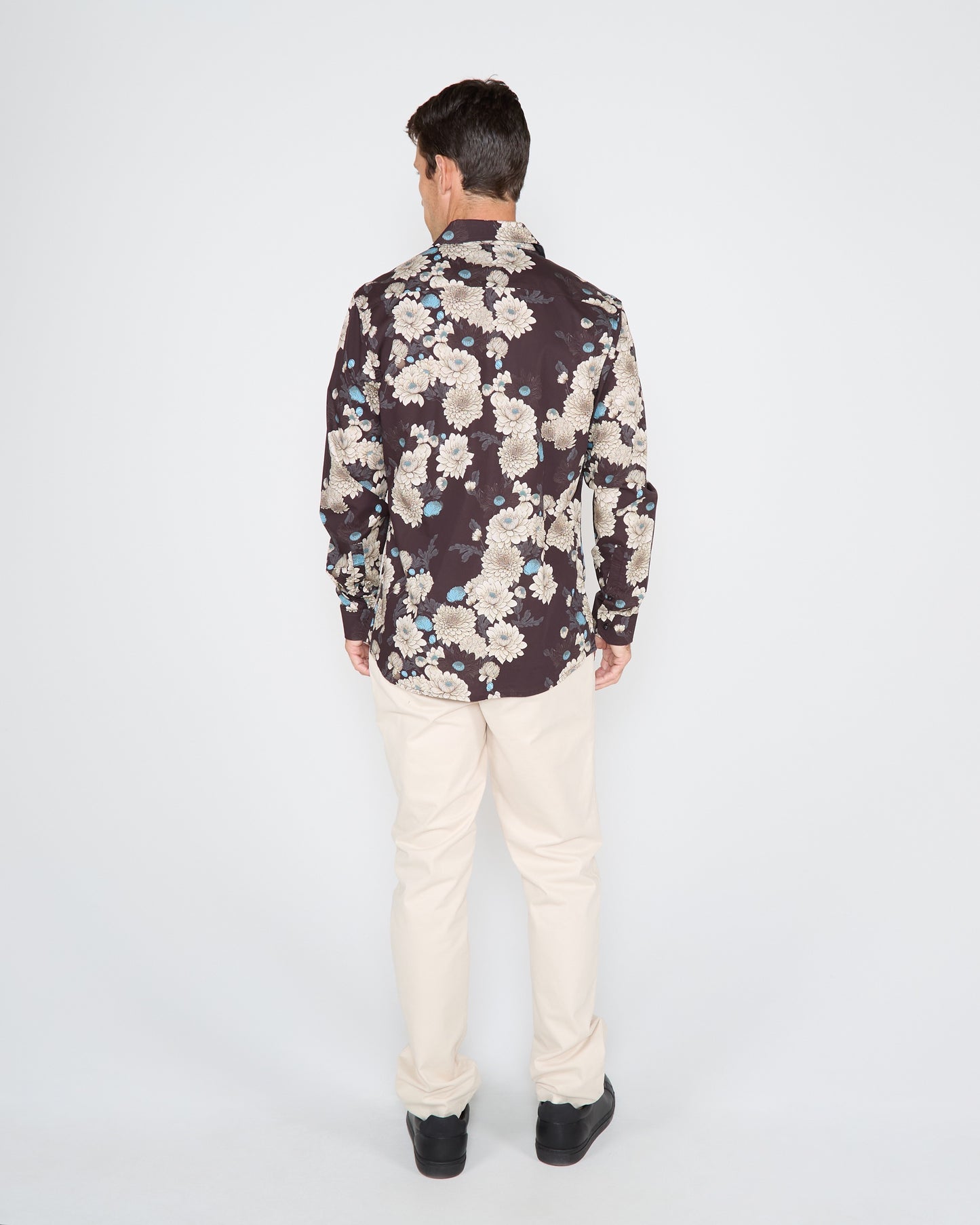 NIGEL SERIOUS FLORAL SHIRT - BLACK