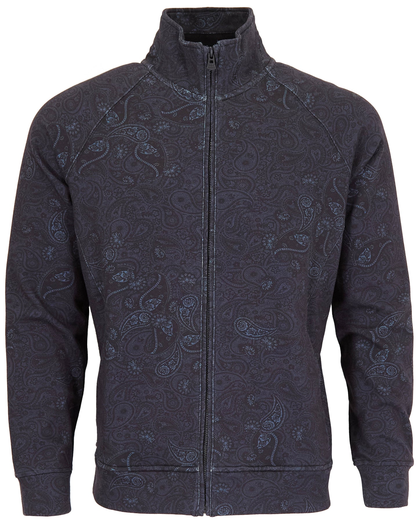 NEVILLE MONTGAT PAISLEY FULL-ZIP JACKET - BLACK
